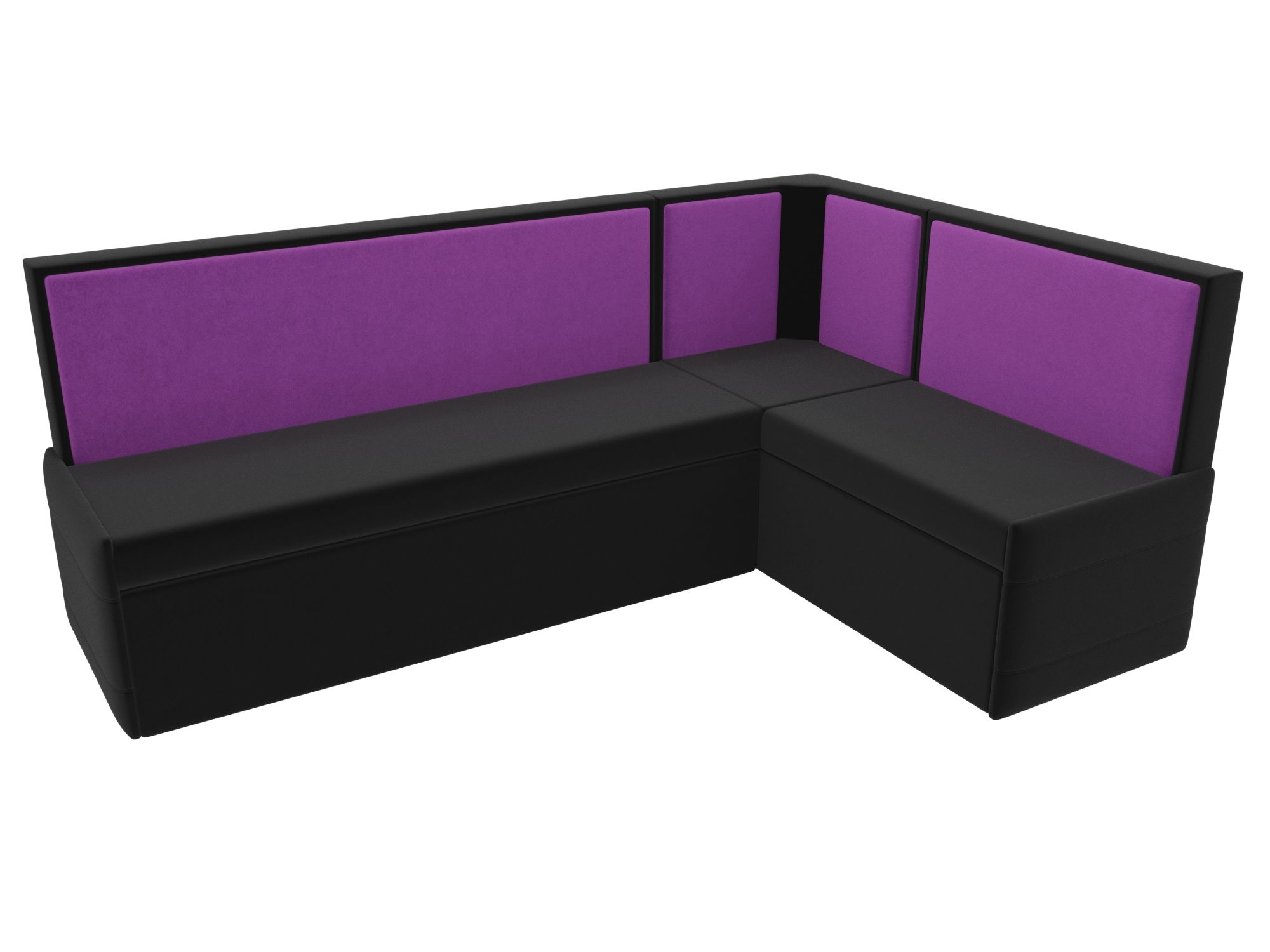 Кухонный угловой диван Кристина правый 
угол (Черный\Фиолетовый)