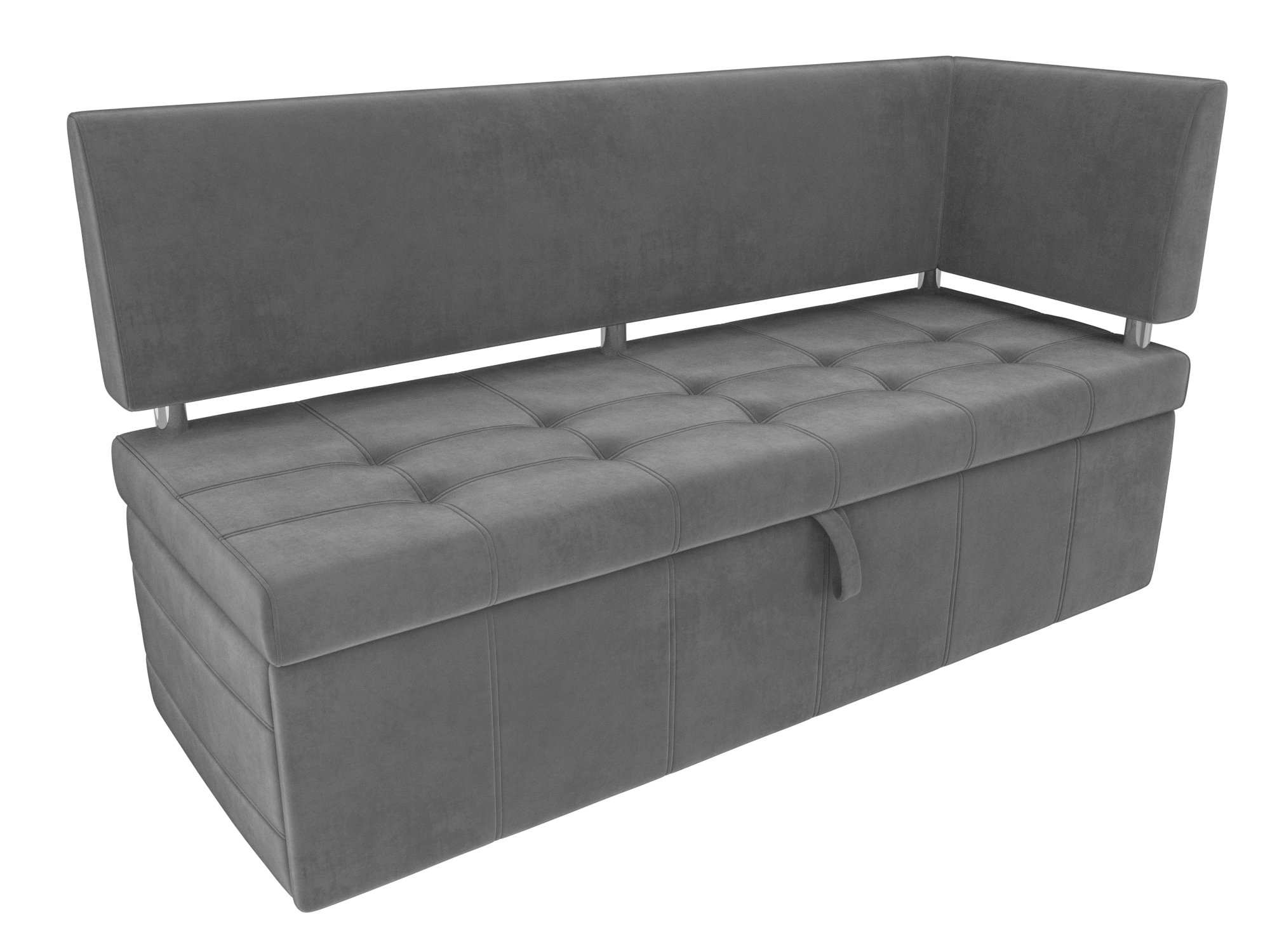 Кухонный прямой диван Стоун с углом правый (Серый)