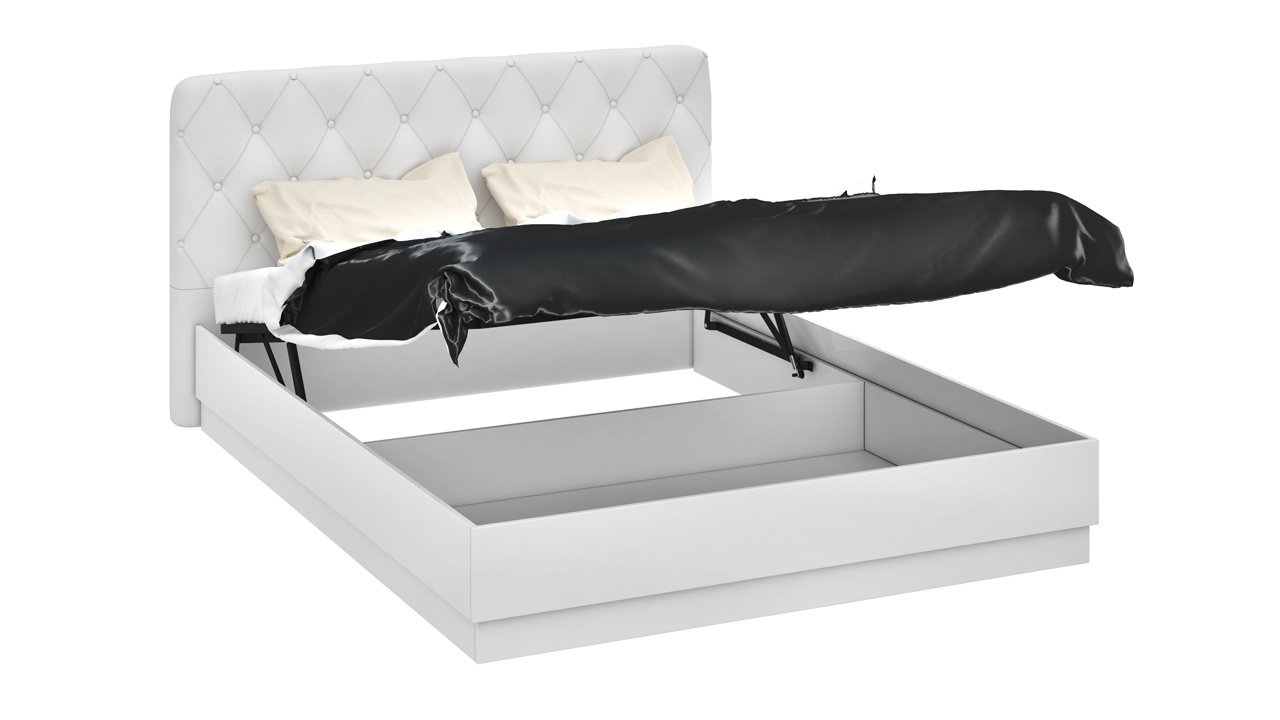 кровать с мягкой спинкой двуспальная с подъемным механизмом 160х200