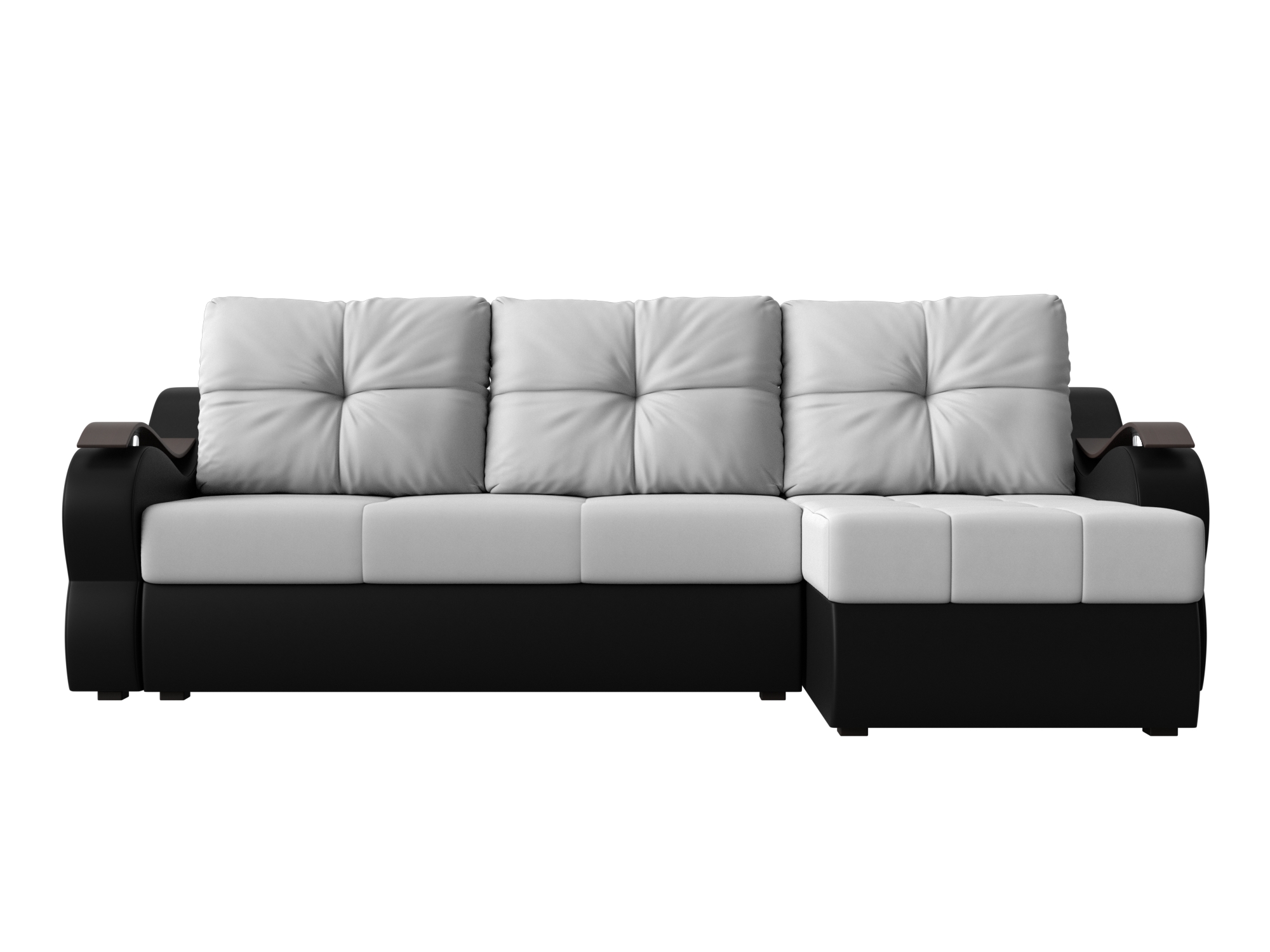 Угловой диван Меркурий правый угол (Белый\Черный)