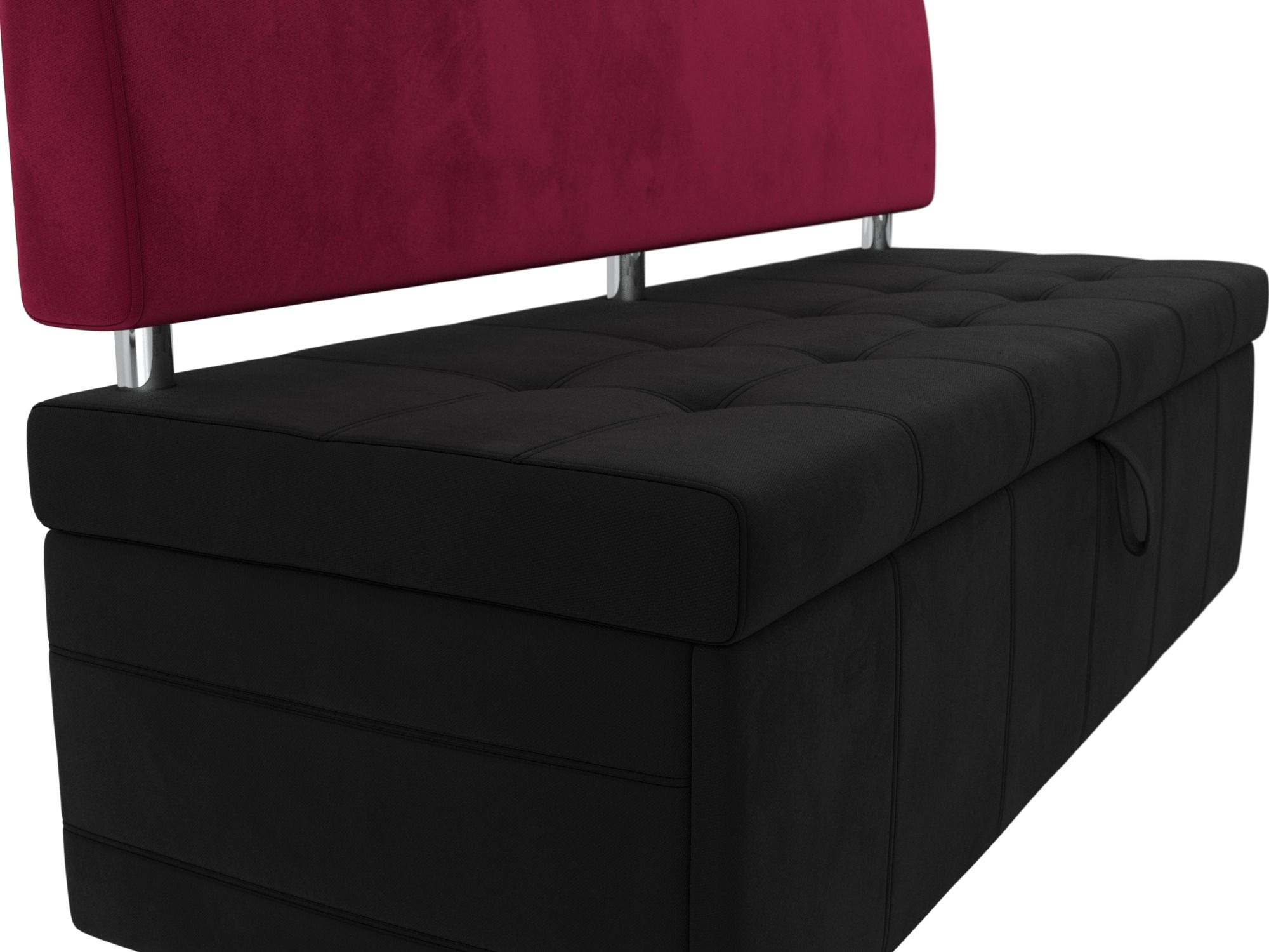 Кухонный прямой диван Стоун (Черный\Бордовый)