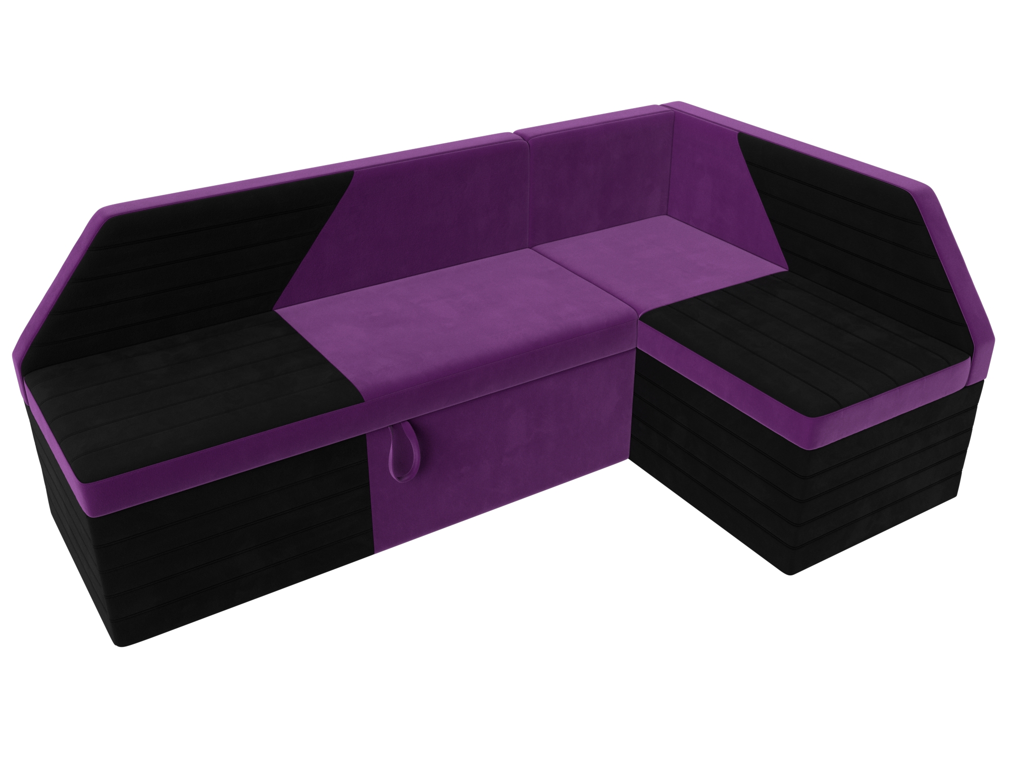 Кухонный угловой диван Дуглас правый угол (Фиолетовый\Черный)