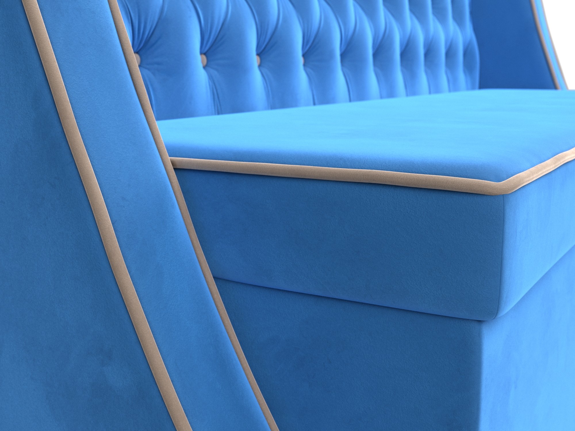 Кухонный прямой диван Лофт (голубой\бежевый)