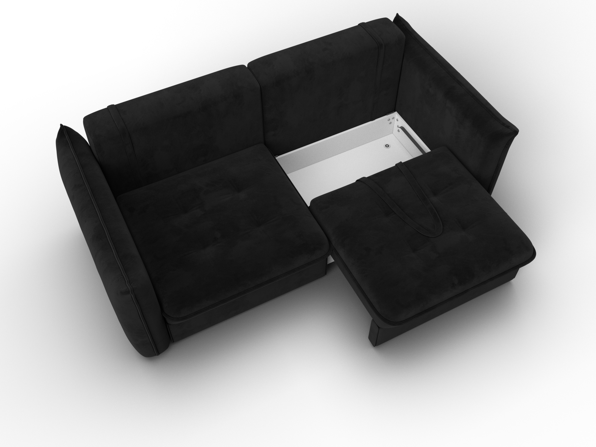 Диван прямой Лига-100 НПБ ( SEVEN 35 черный )