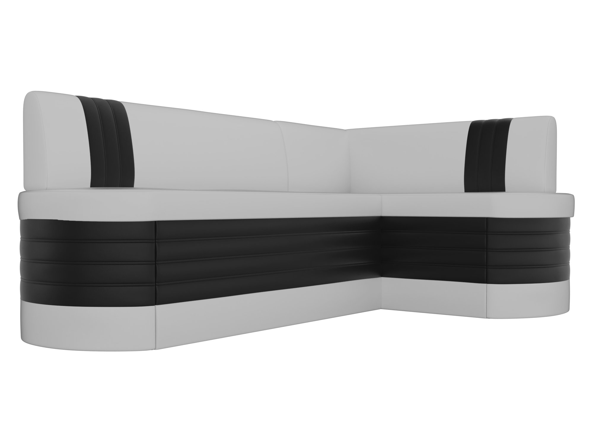Кухонный угловой диван Токио правый угол (Белый\Черный)