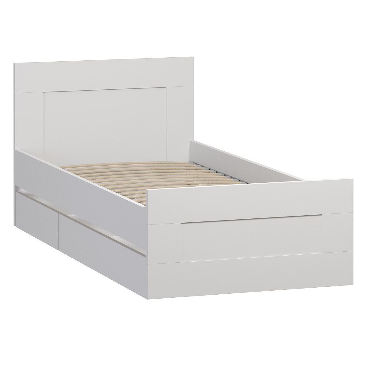 Кровать Сириус 90*200 с ящиками белая