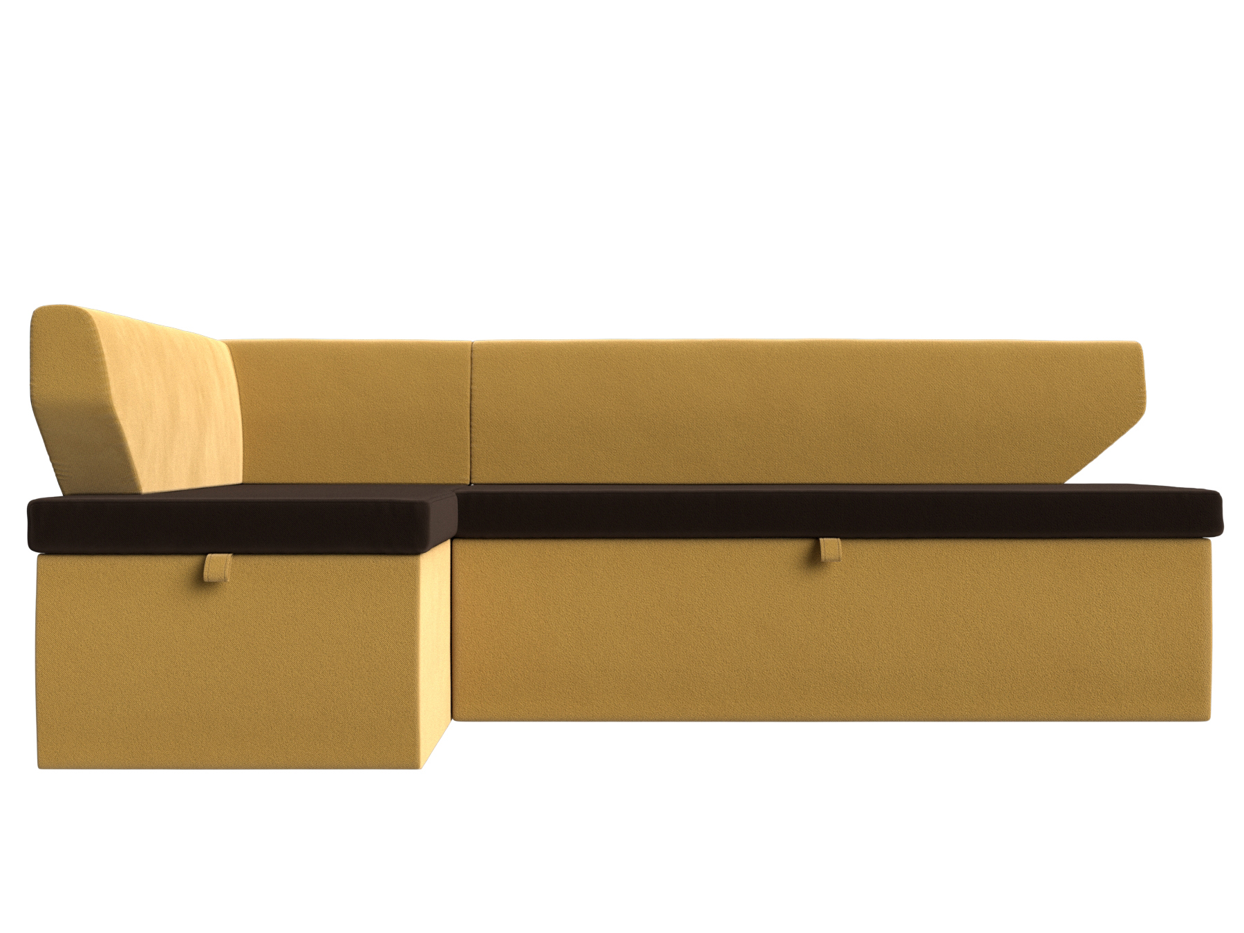 Кухонный угловой диван Омура левый угол (Коричневый\Желтый)