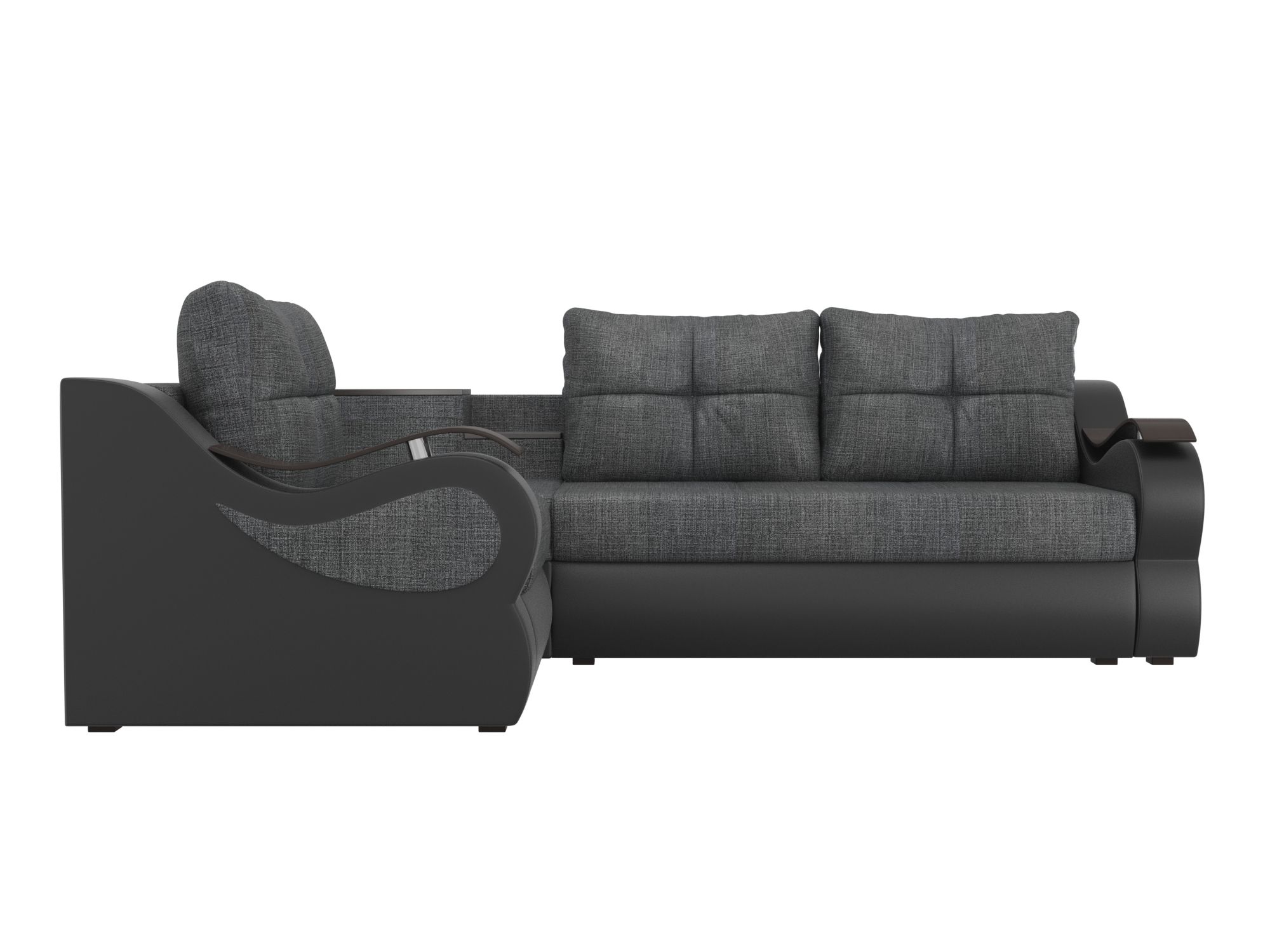 Угловой диван Митчелл левый угол (Серый\Черный)
