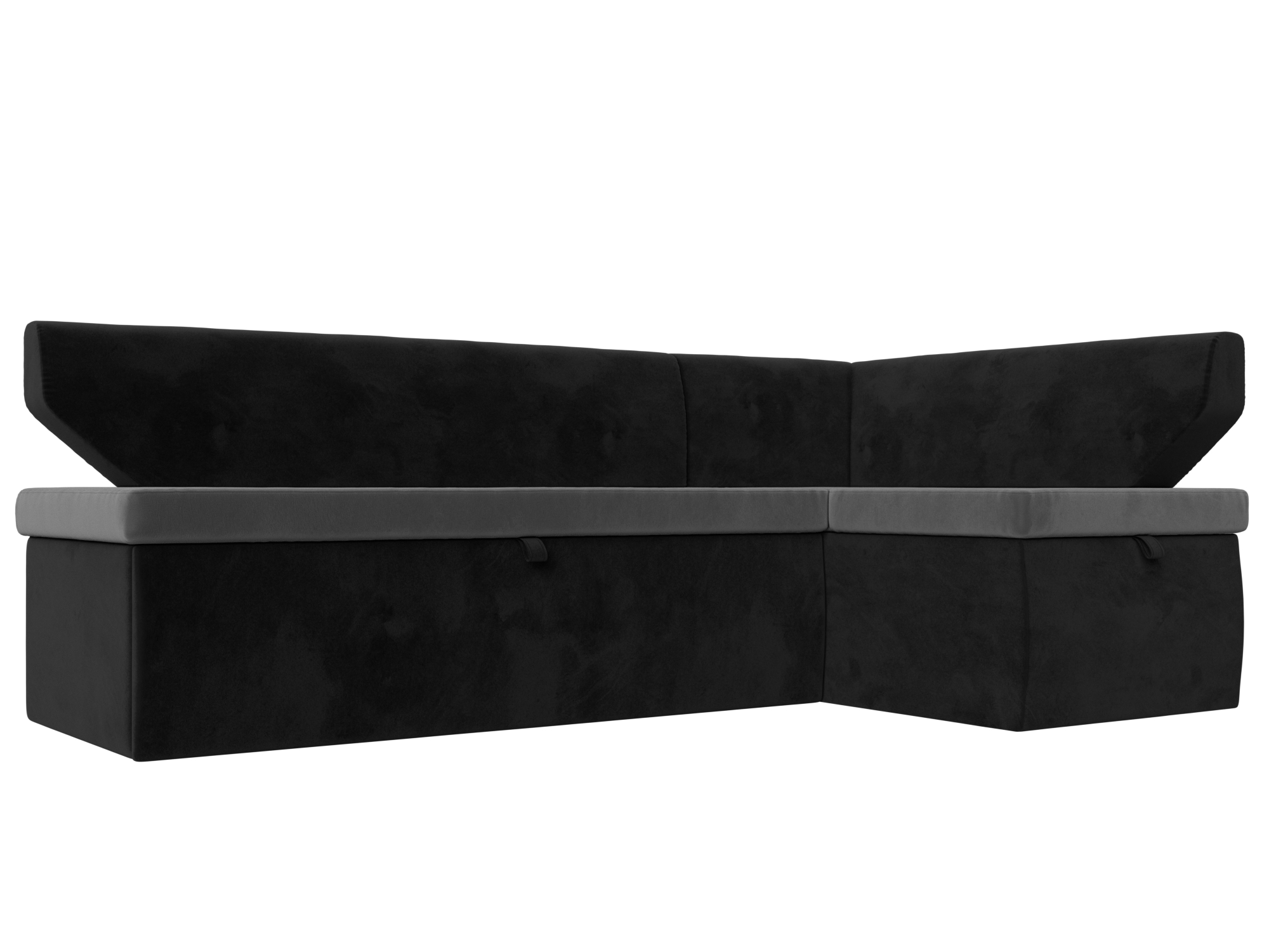 Кухонный угловой диван Омура правый угол (Серый\Черный)