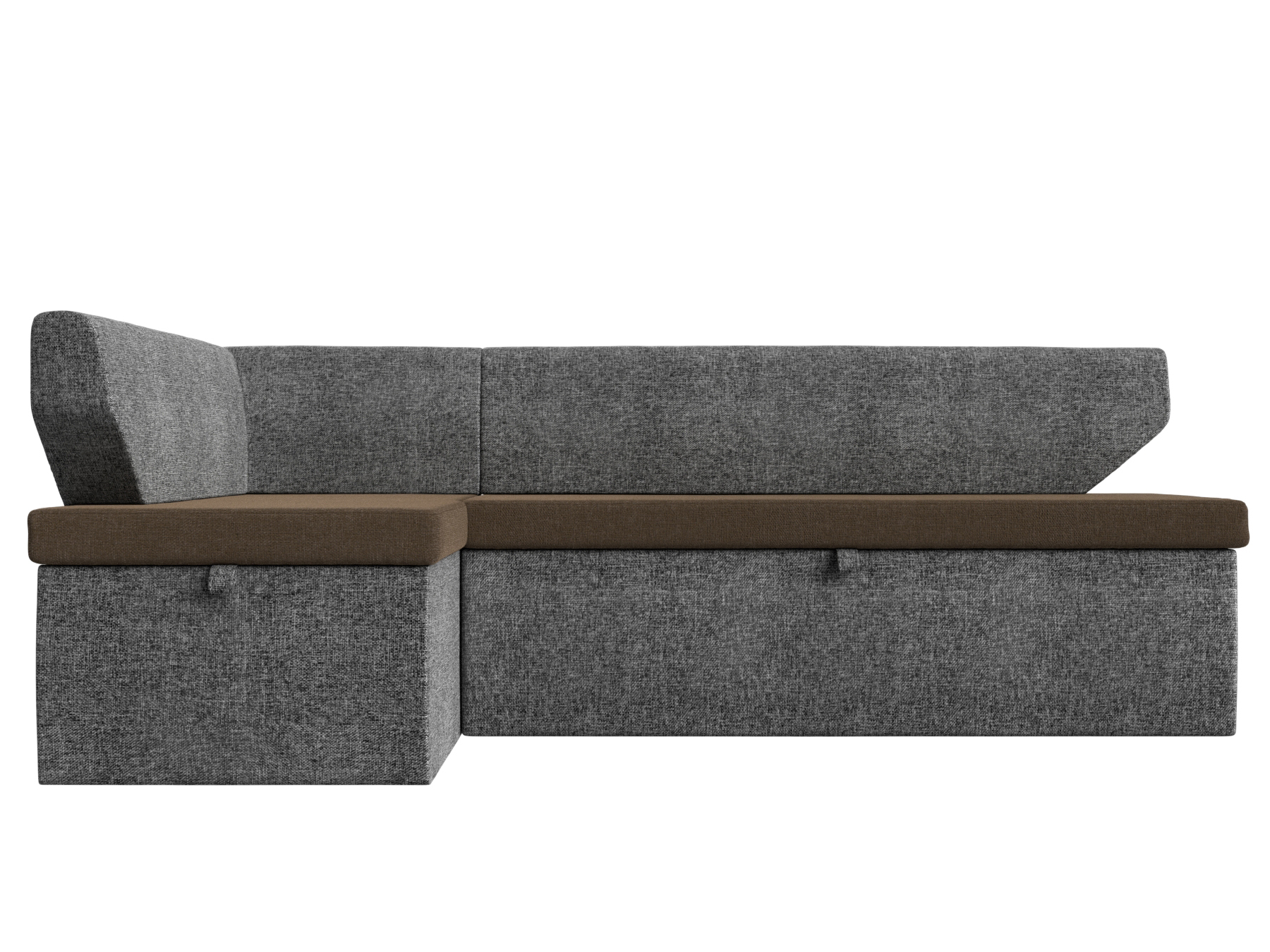 Кухонный угловой диван Омура левый угол (Коричневый\Серый)