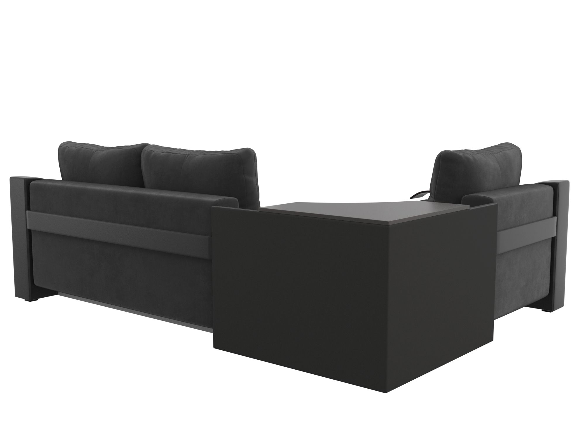 Угловой диван Митчелл левый угол (Черный\Черный)