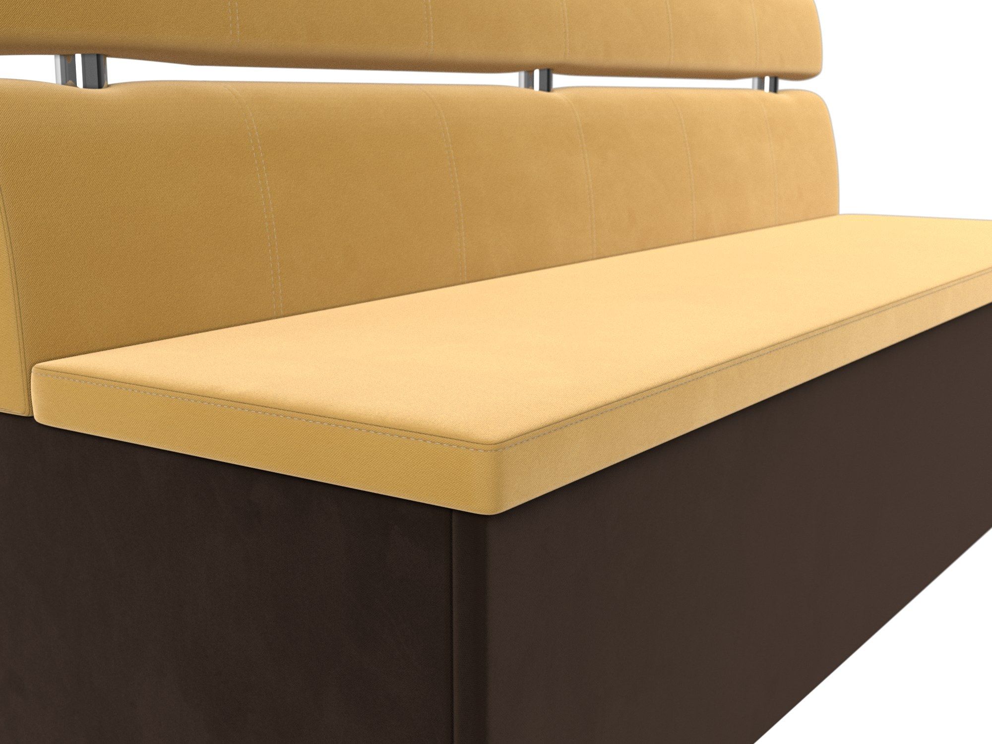 Кухонный прямой диван Классик (Желтый\коричневый)