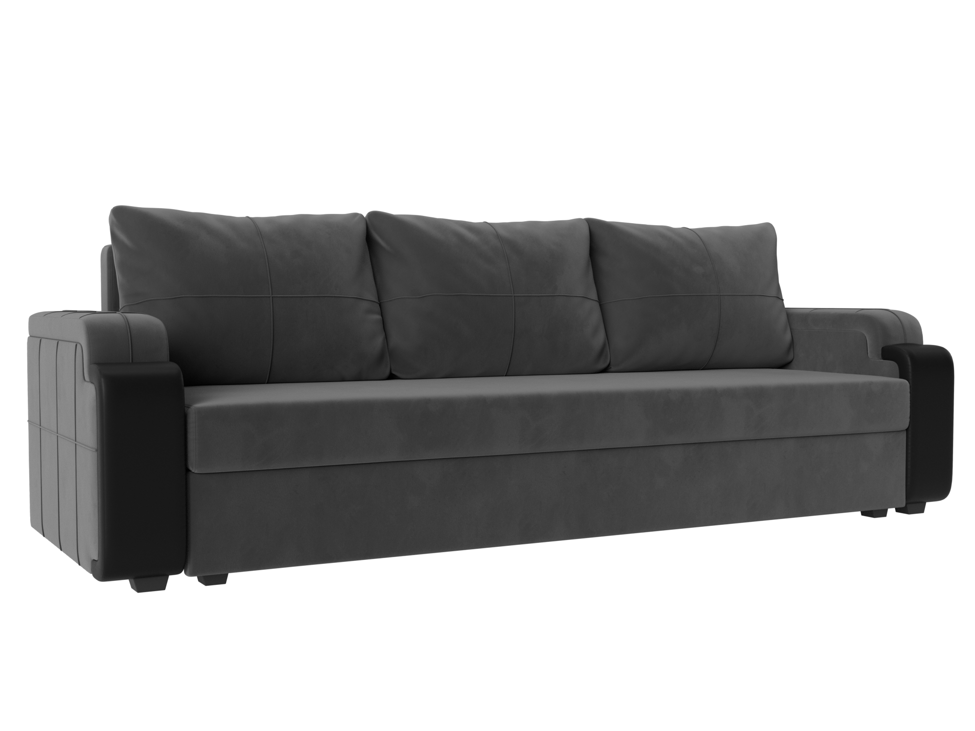 Прямой диван Николь Лайт (Серый\Черный)