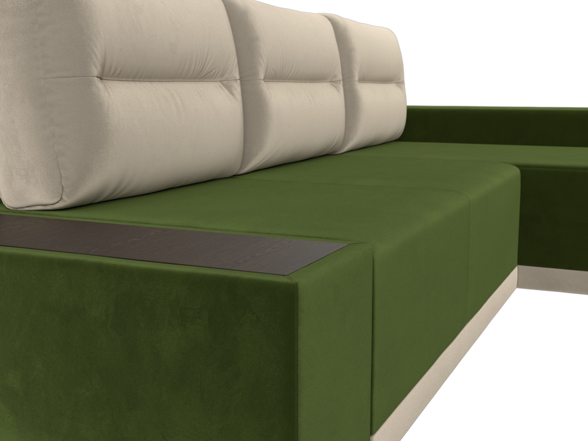 Угловой диван Чикаго правый угол (Зеленый\Бежевый)