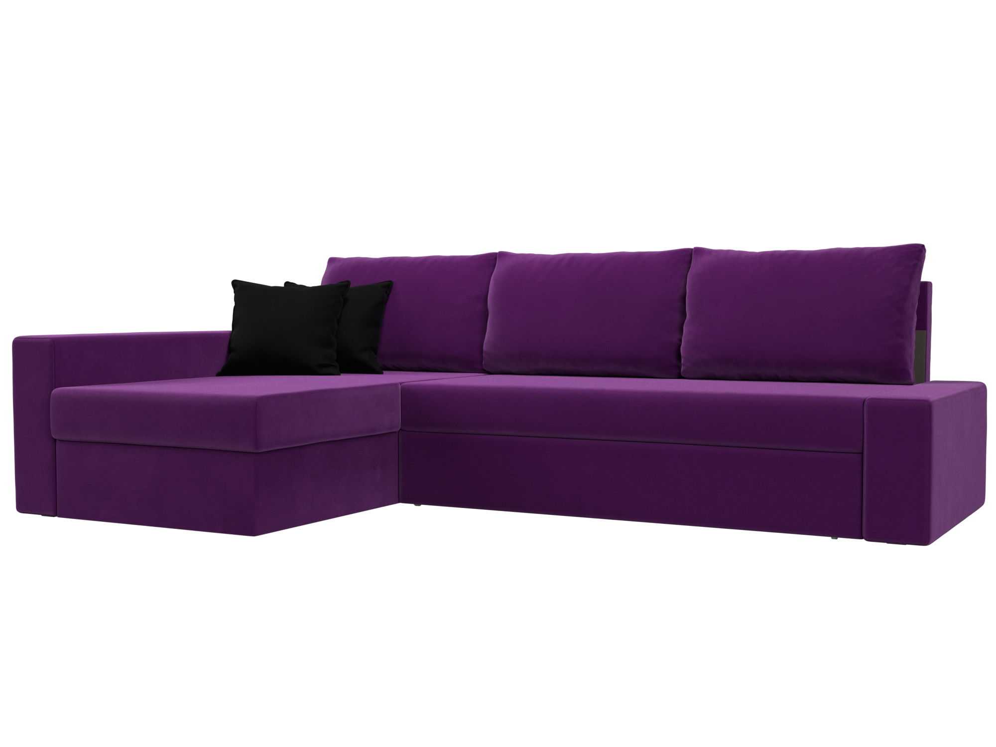Угловой диван Версаль левый угол (Фиолетовый\Черный)