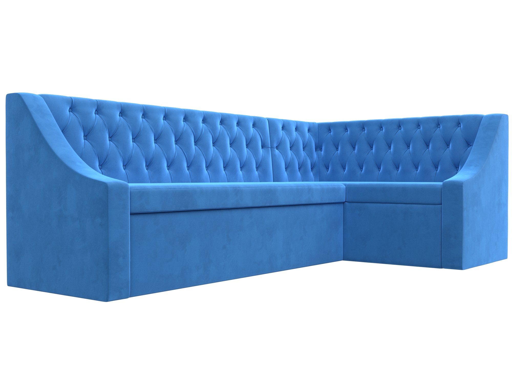 Кухонный угловой диван Мерлин правый угол (Голубой)