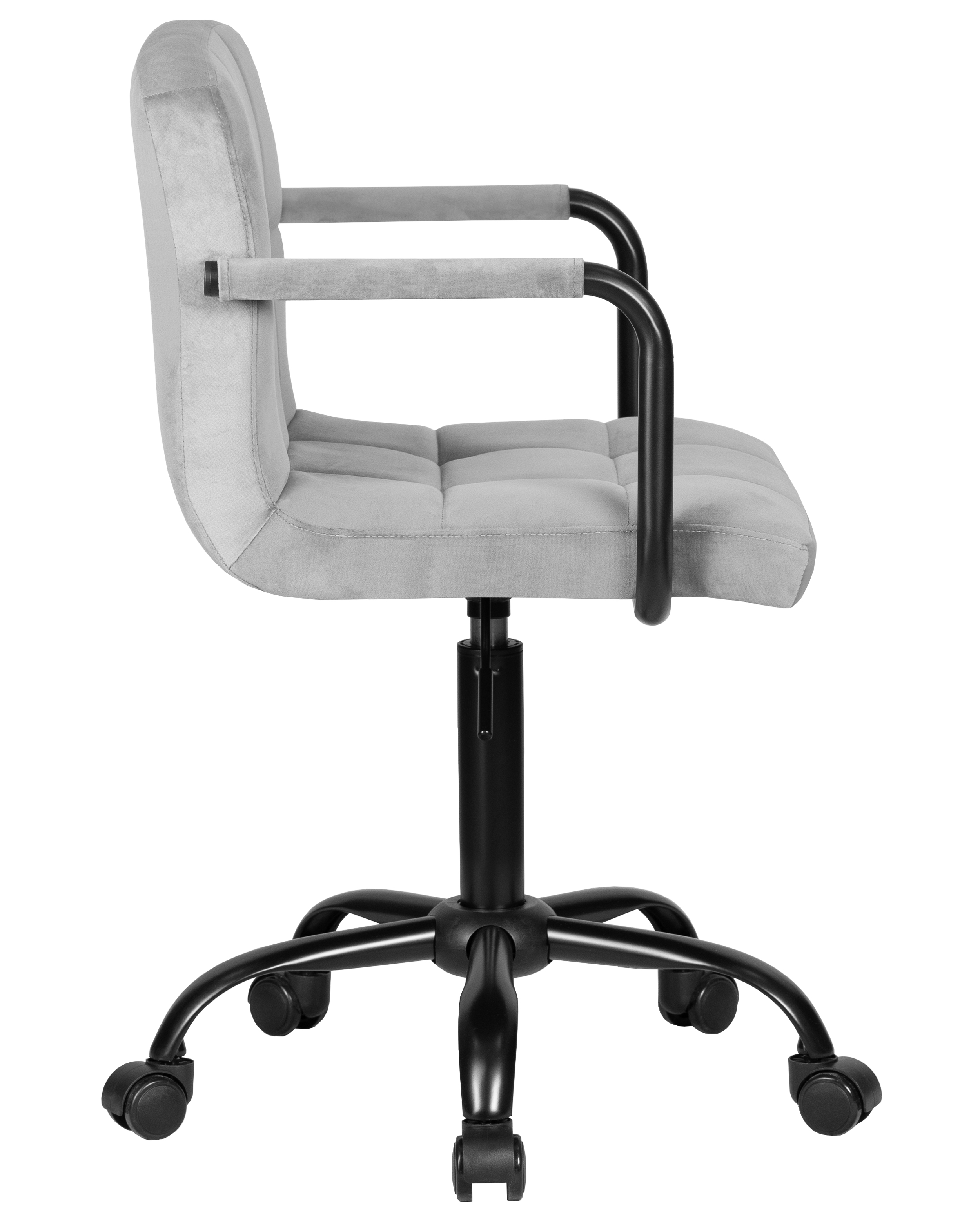 Офисное кресло для персонала DOBRIN TERRY BLACK (серый велюр (MJ9-75))