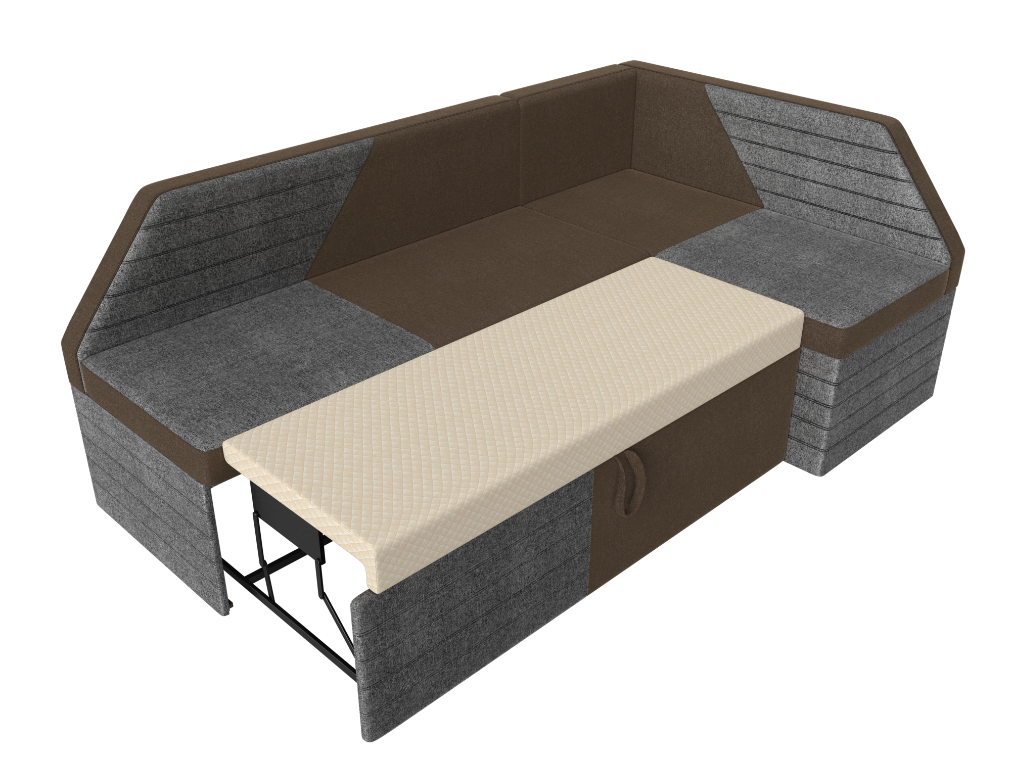 Кухонный угловой диван Дуглас правый угол (Коричневый\Серый)