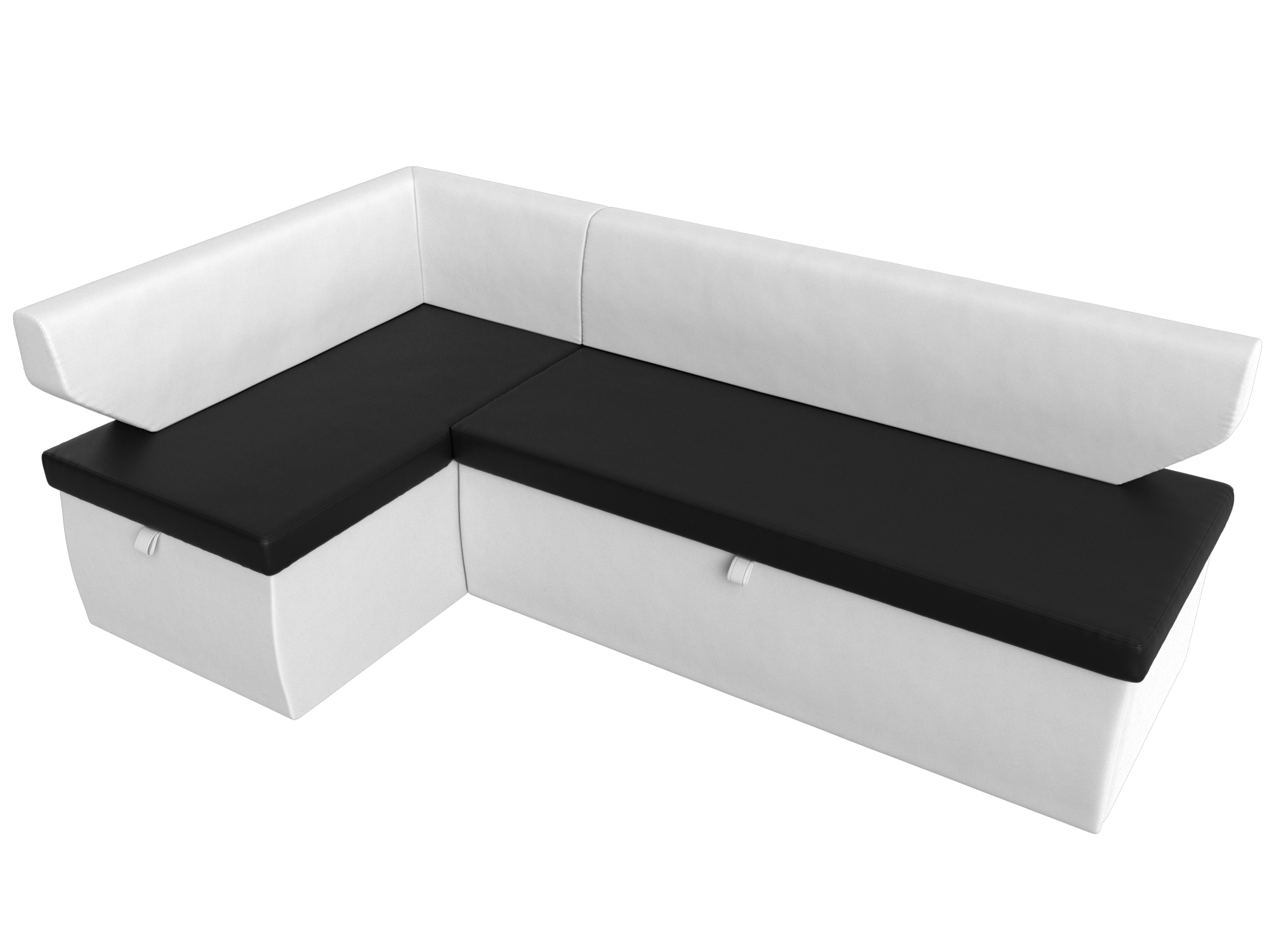 Кухонный угловой диван Омура левый угол (Черный\Белый)