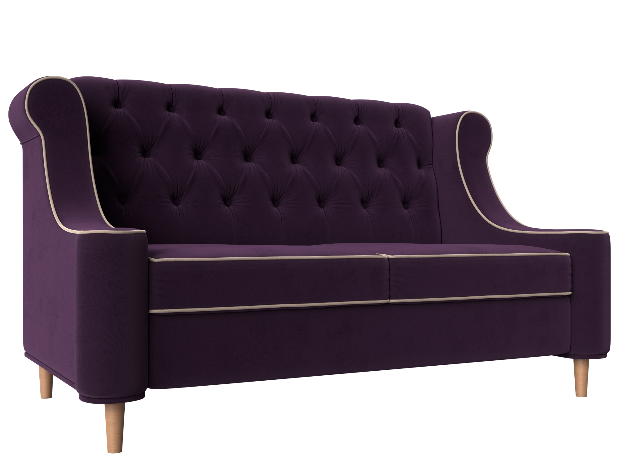 Прямой диван Бронкс (фиолетовый\бежевый)