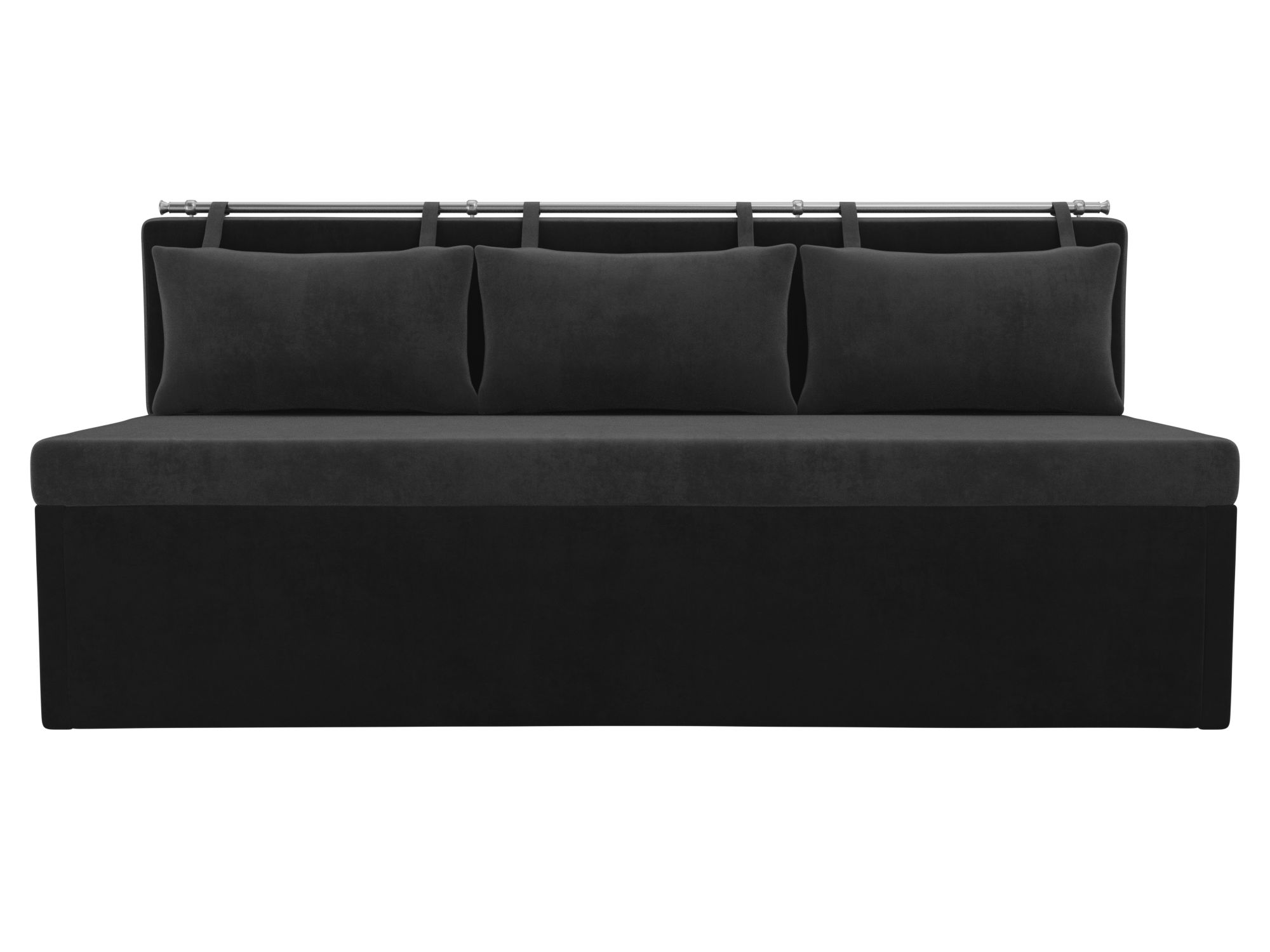 Кухонный прямой диван Метро (Серый\Черный)