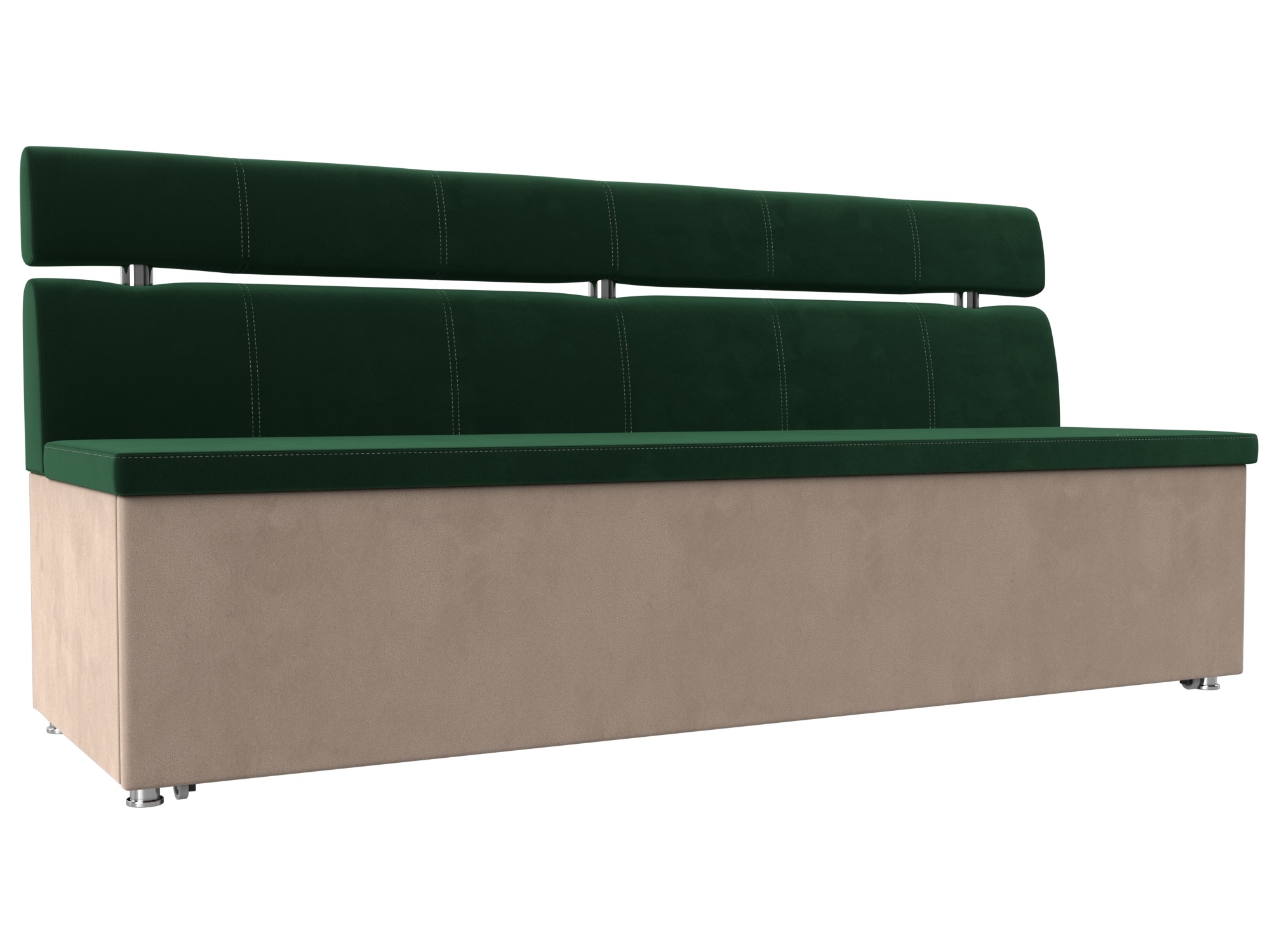 Кухонный прямой диван Классик (Зеленый\Бежевый)