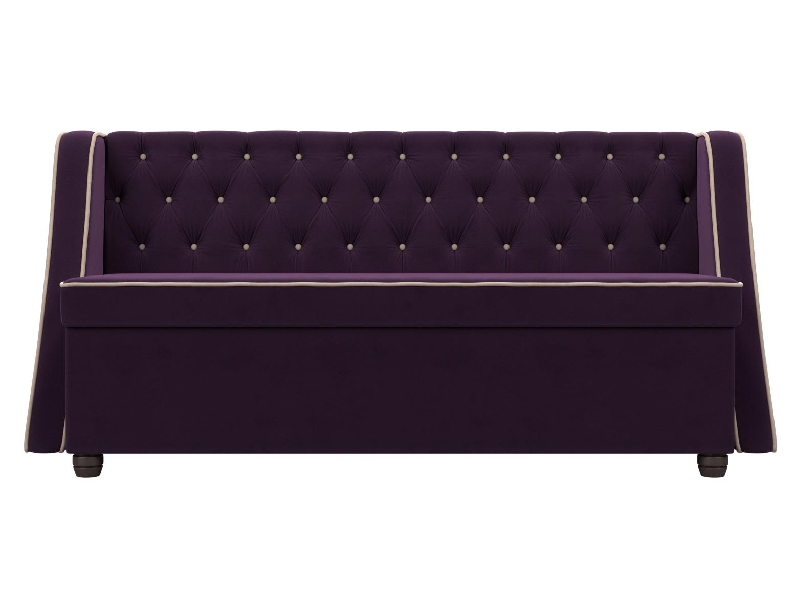 Кухонный прямой диван Лофт (Фиолетовый\Бежевый)