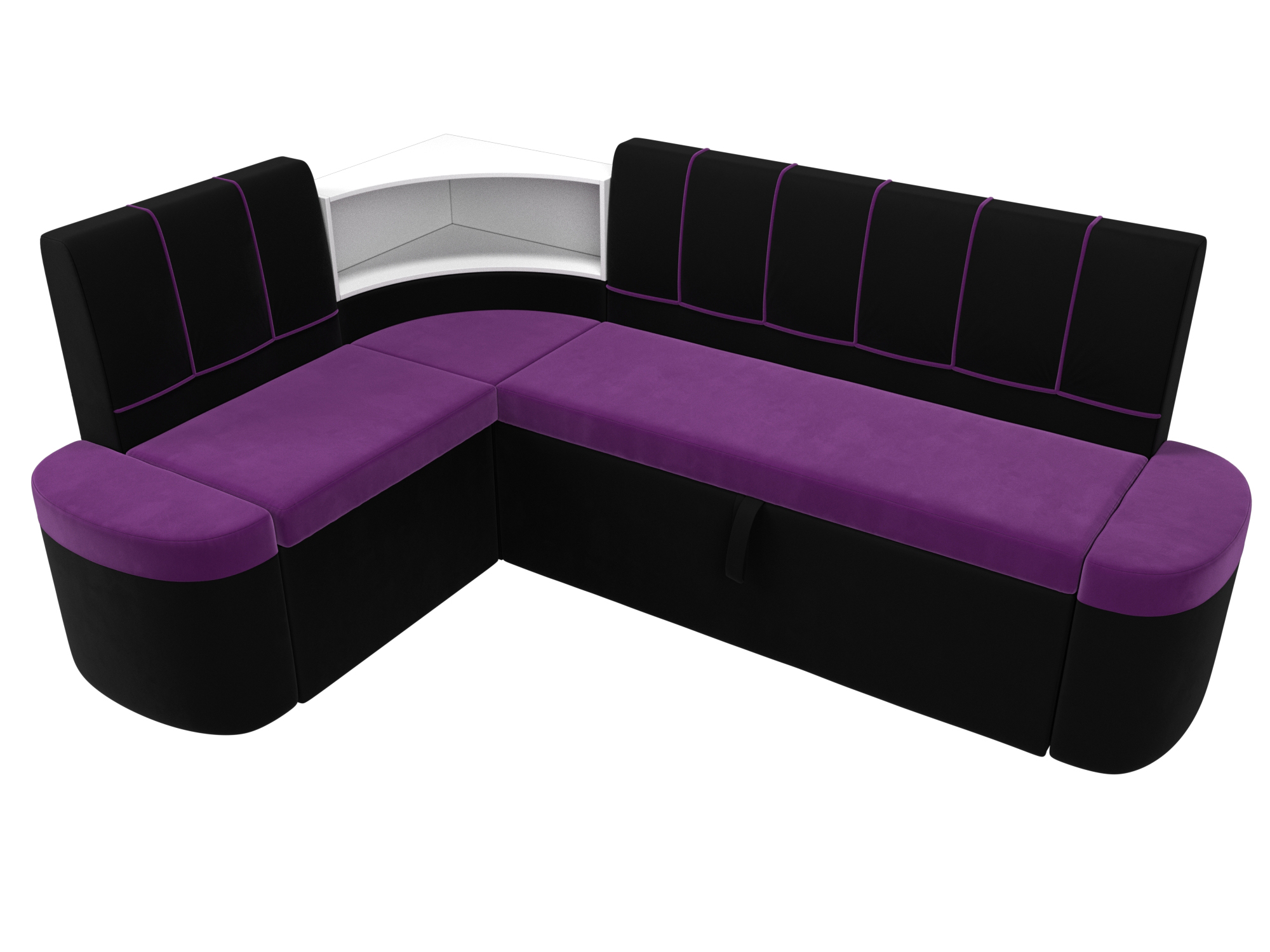 Кухонный угловой диван Тефида левый угол (Фиолетовый\Черный)