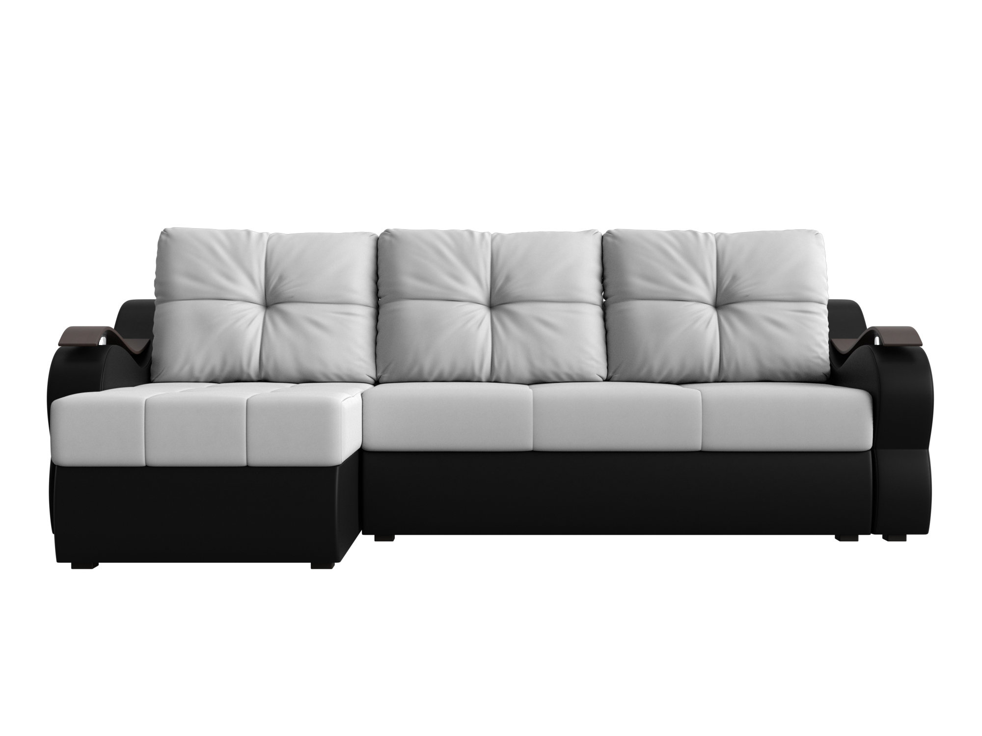 Угловой диван Меркурий левый угол (Белый\Черный)