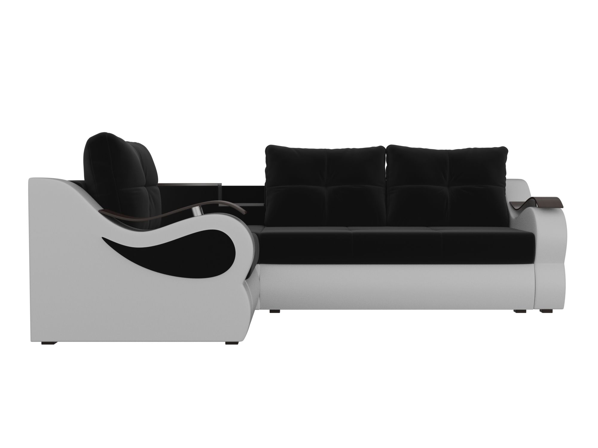 Угловой диван Митчелл левый угол (Черный\Белый)