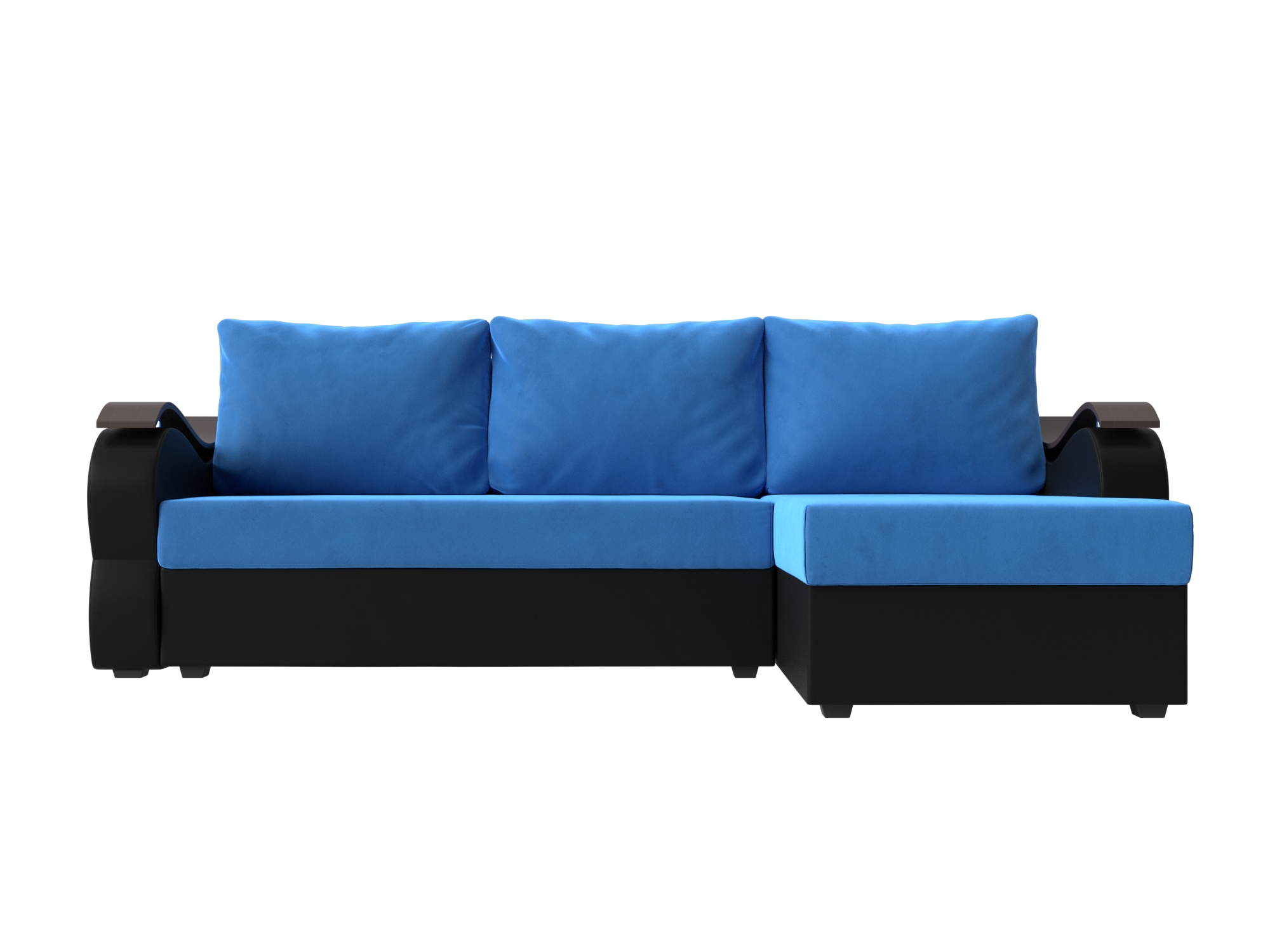 Угловой диван Меркурий Лайт правый угол (Голубой\Черный)