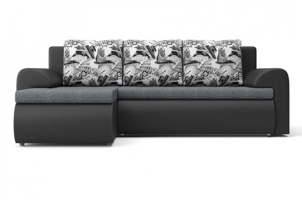 Угловой диван Цезарь (левый) серый