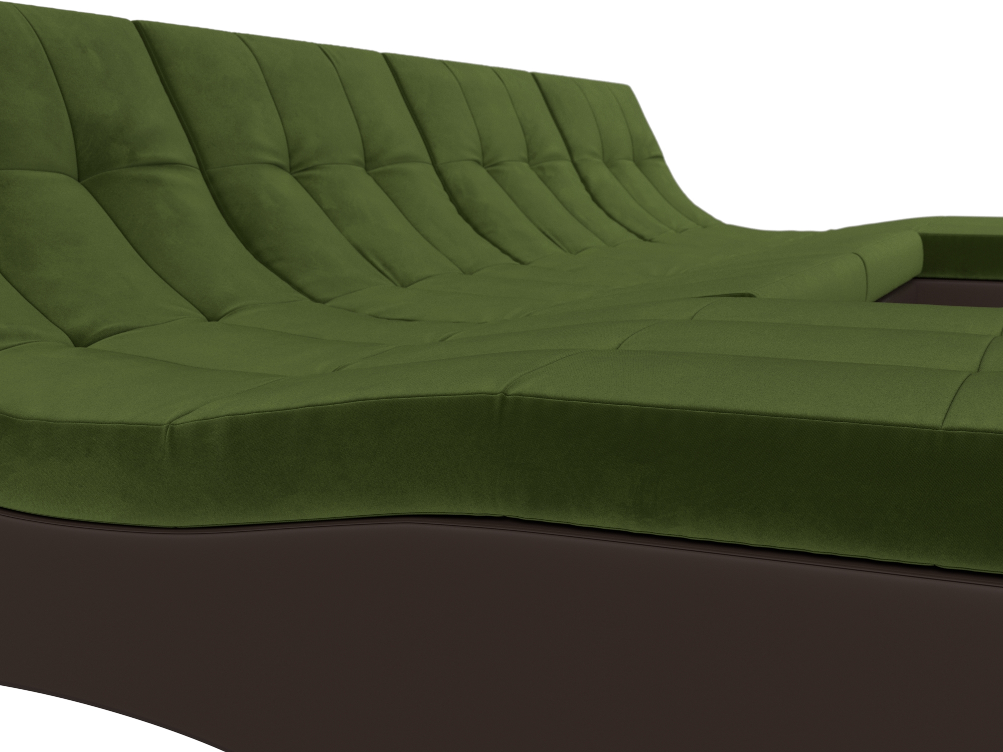 П-образный модульный диван Монреаль (Зеленый\Коричневый)