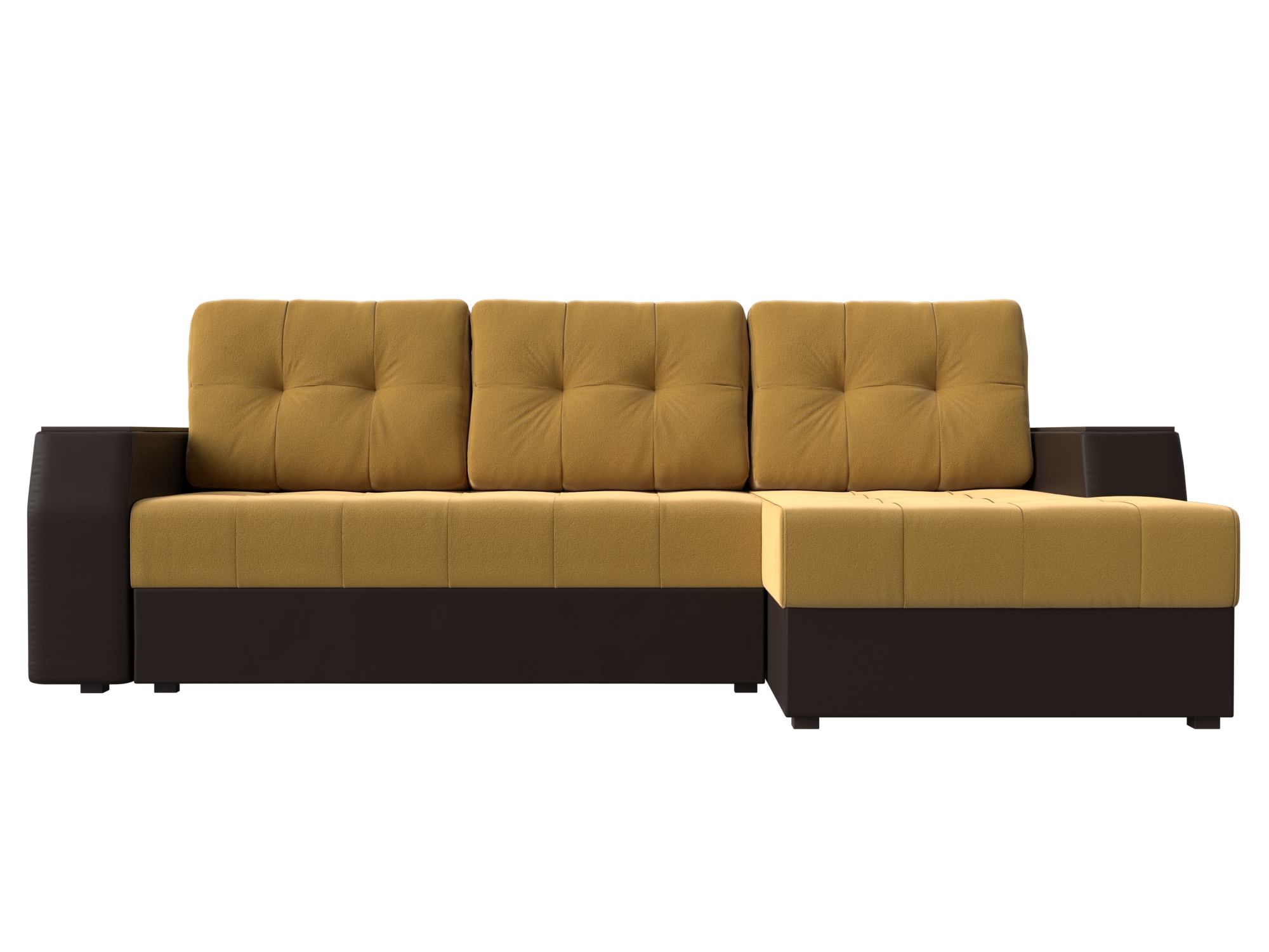 Угловой диван Эмир БС правый угол (Желтый\коричневый)