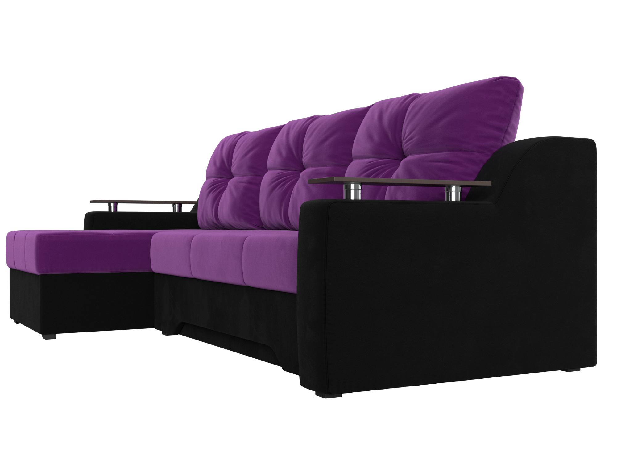 Угловой диван Сенатор левый угол (Фиолетовый\Черный)