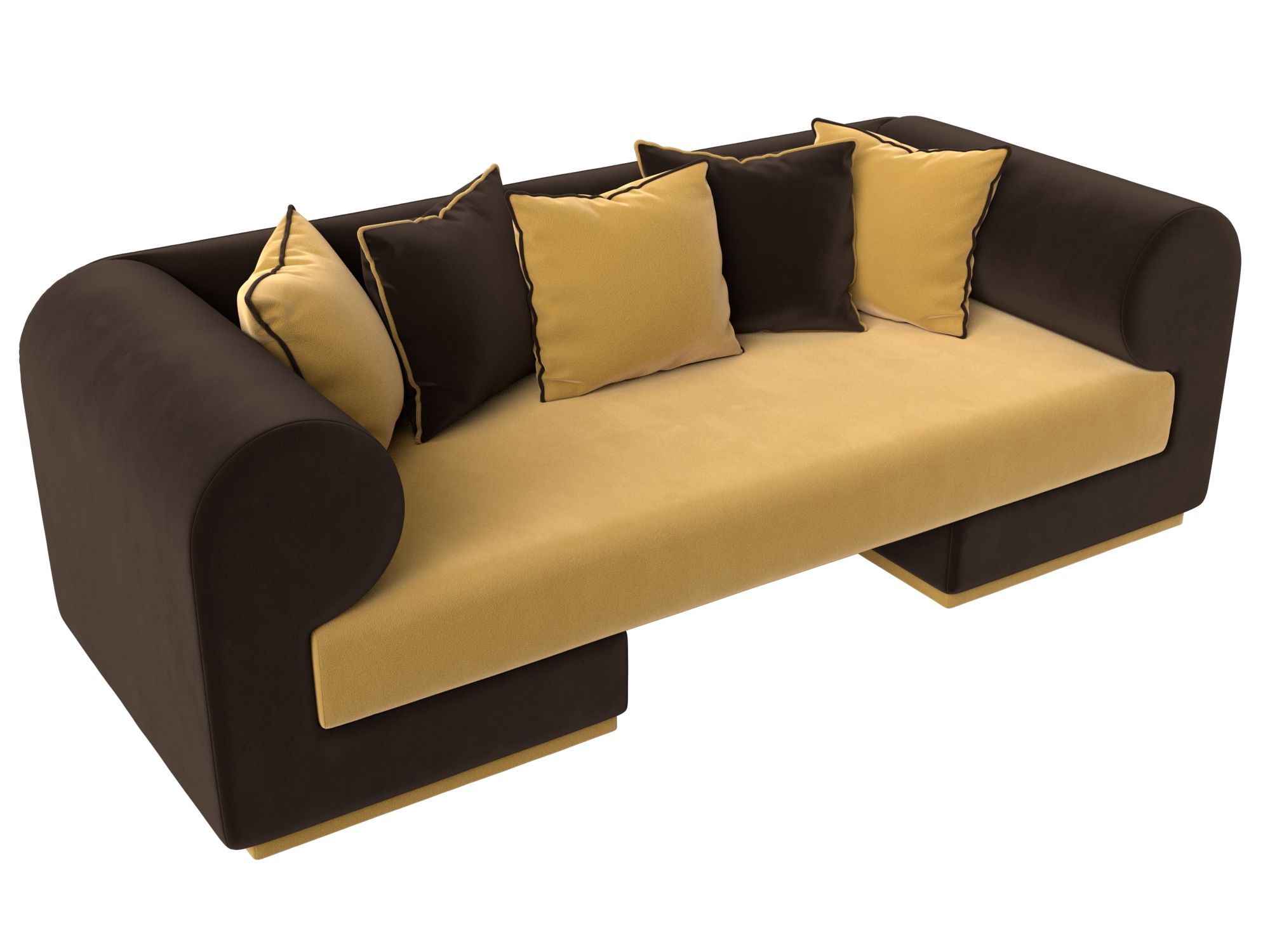 Прямой диван Кипр (Желтый\коричневый)