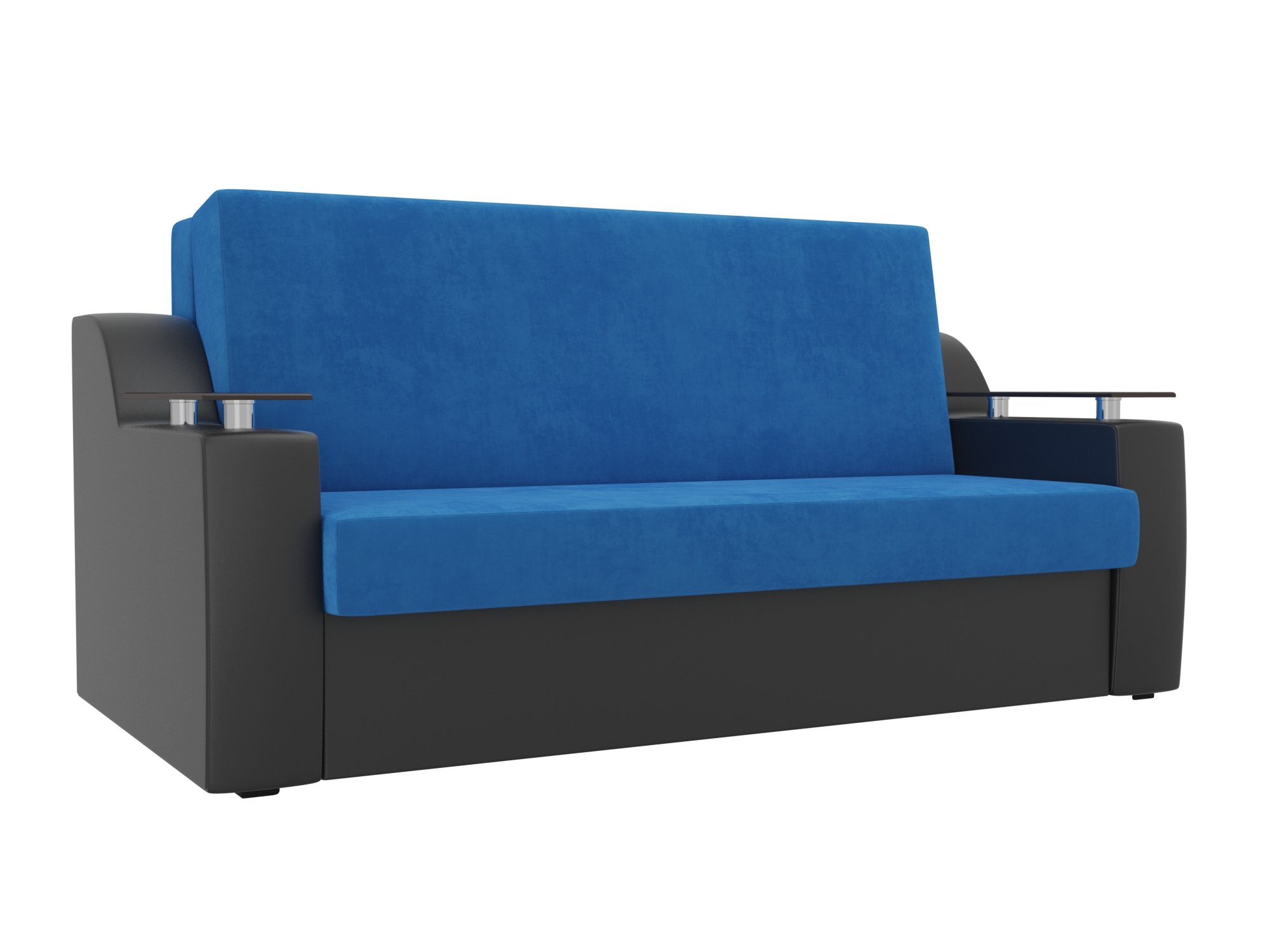 Прямой диван аккордеон Сенатор 140 (голубой\черный)