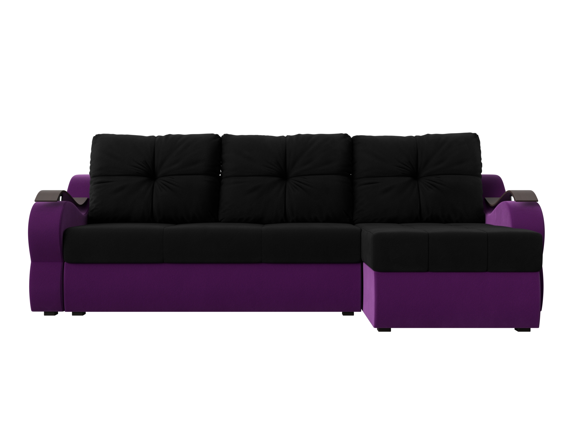 Угловой диван Меркурий правый угол (Черный\Фиолетовый)