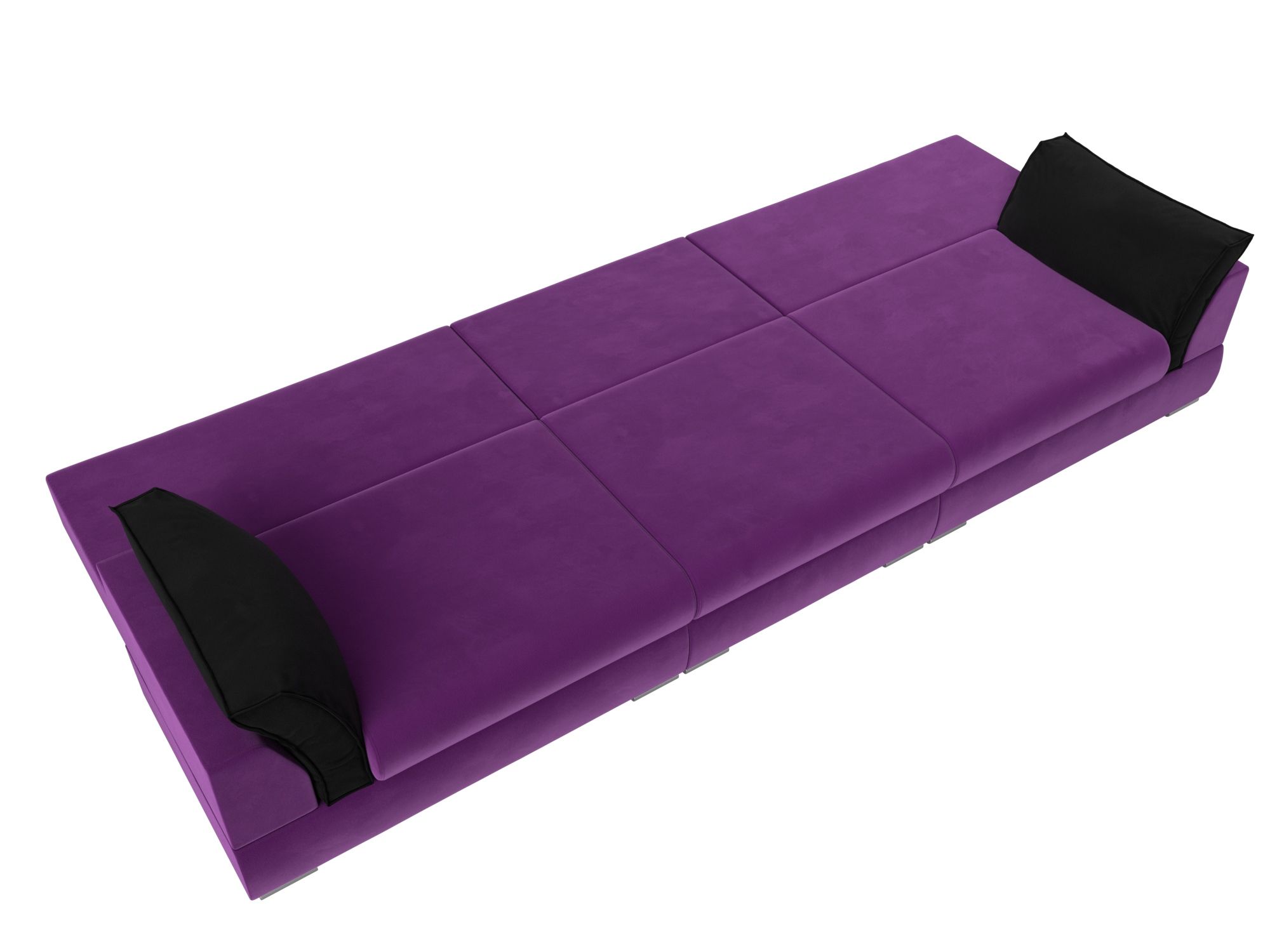 Прямой диван Пекин Long (Фиолетовый\Черный)