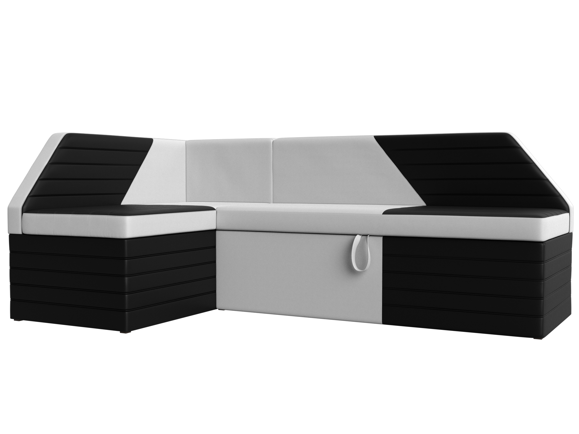Кухонный угловой диван Дуглас левый угол (Белый\Черный)