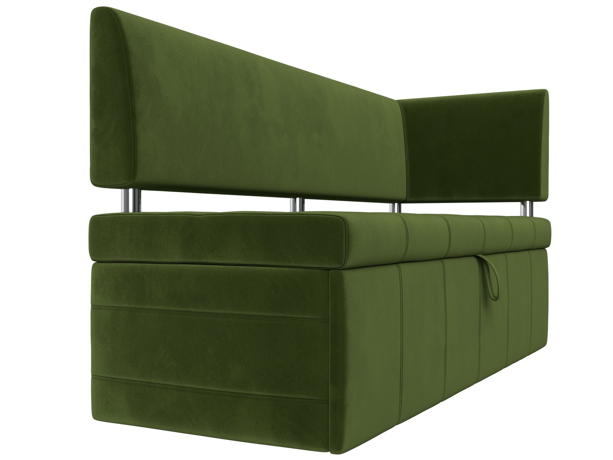 Кухонный прямой диван Стоун с углом правый (Зеленый)