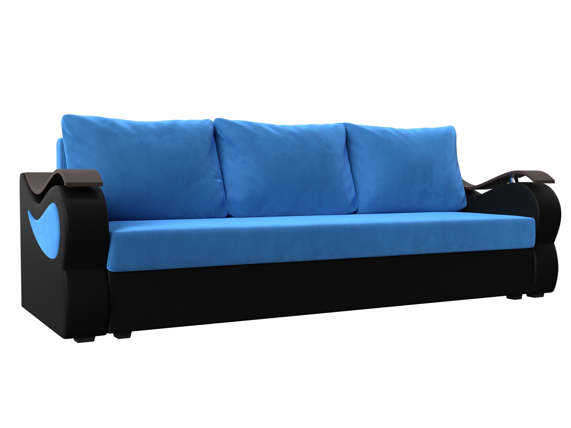 Прямой диван Меркурий Лайт (Голубой\Черный)