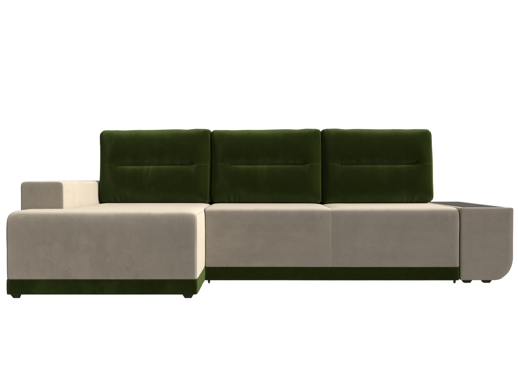 Угловой диван Чикаго левый угол (Бежевый\Зеленый)