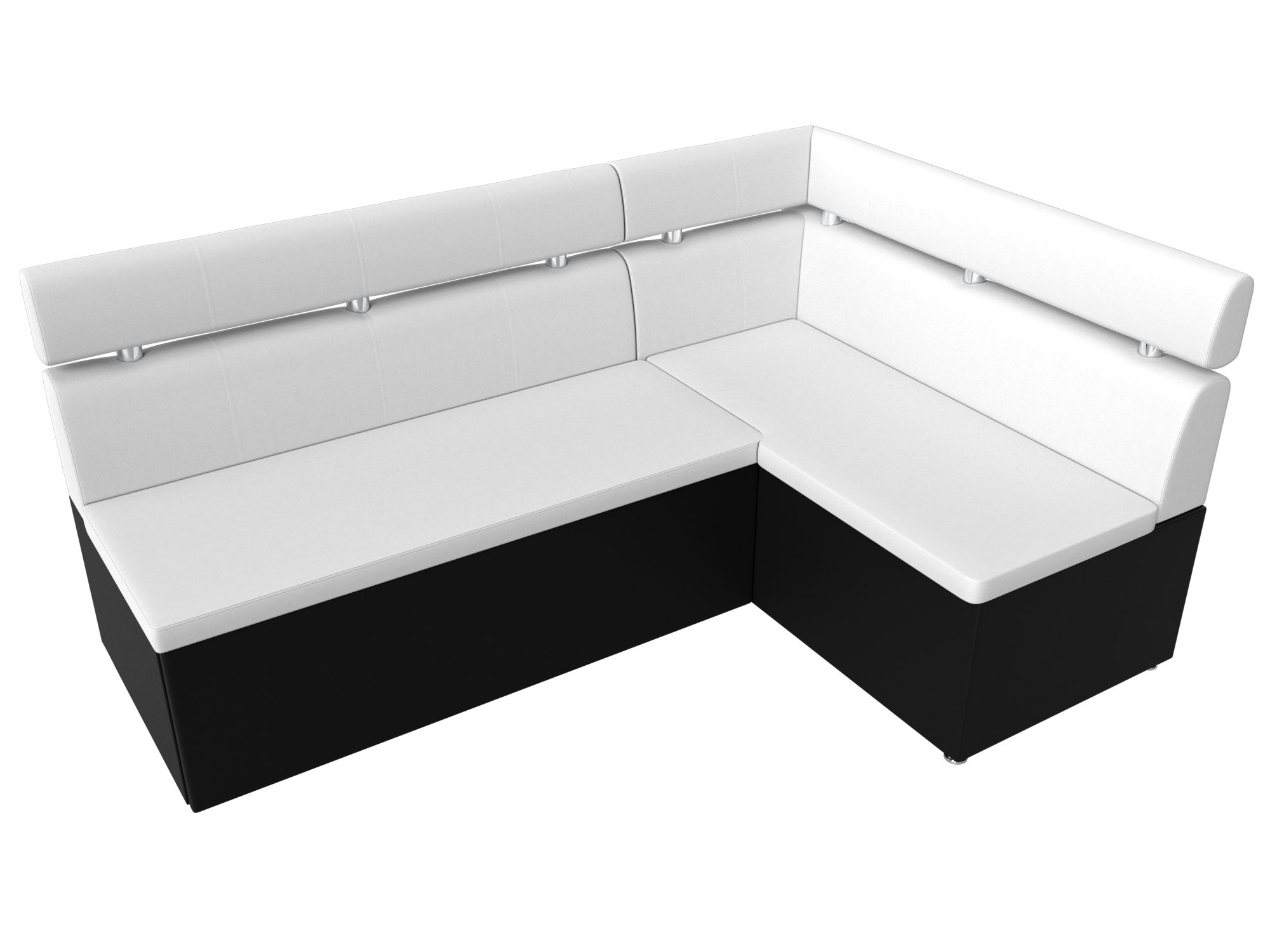Кухонный угловой диван Классик правый 
угол (Белый\Черный)