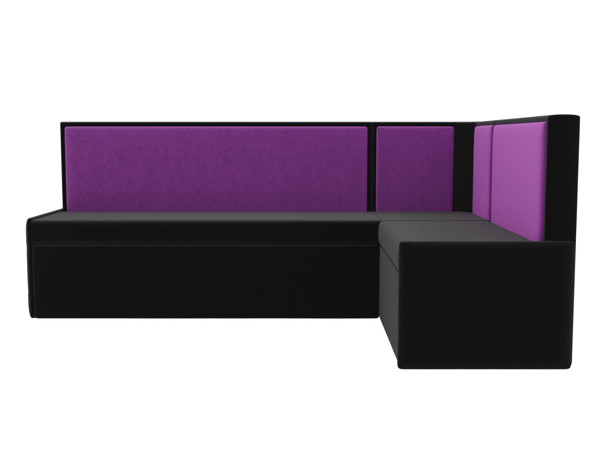 Кухонный угловой диван Кристина правый 
угол (Черный\Фиолетовый)