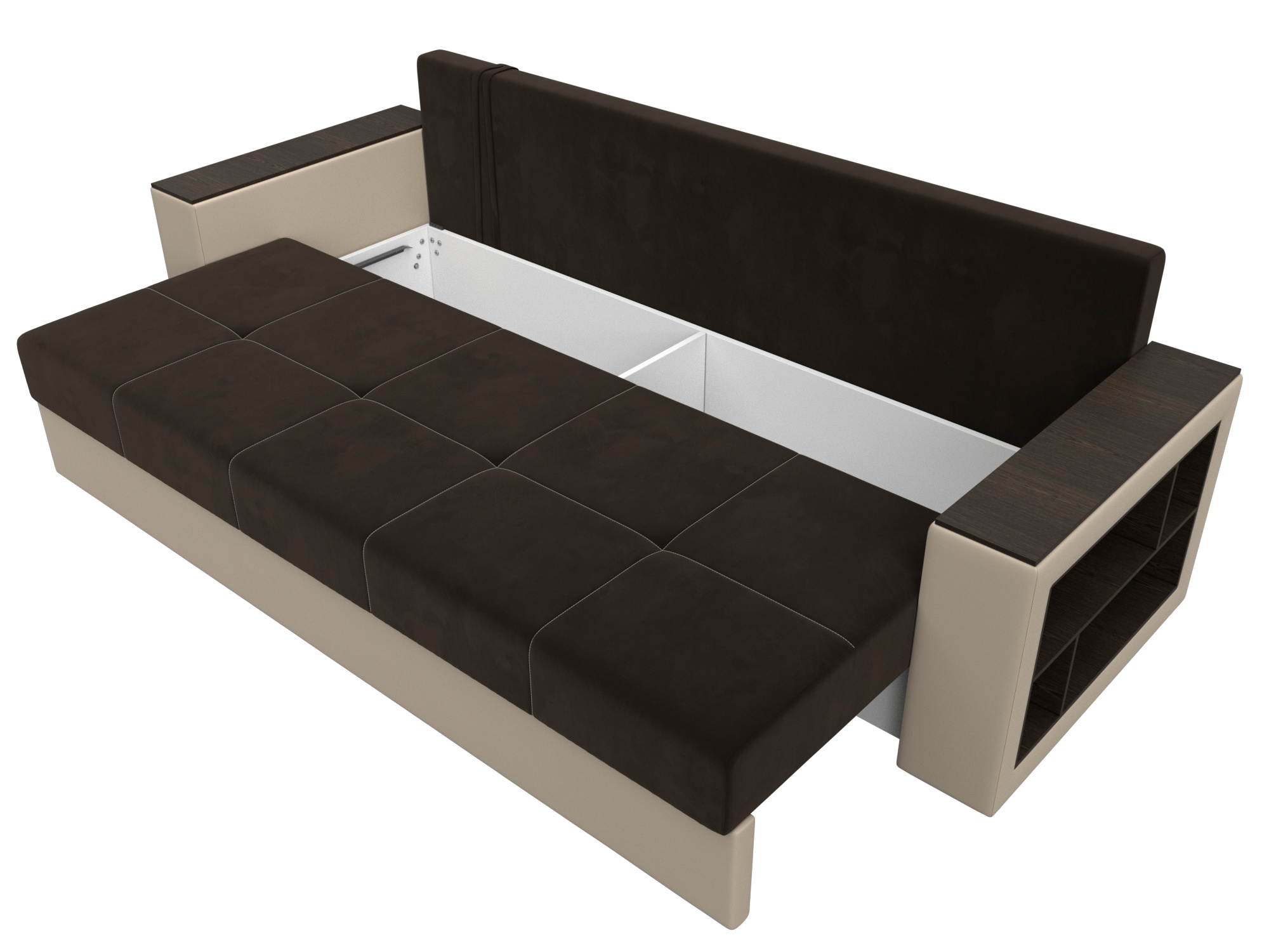 Диван прямой Дубай Лайт ( Коричневый;Бежевый )