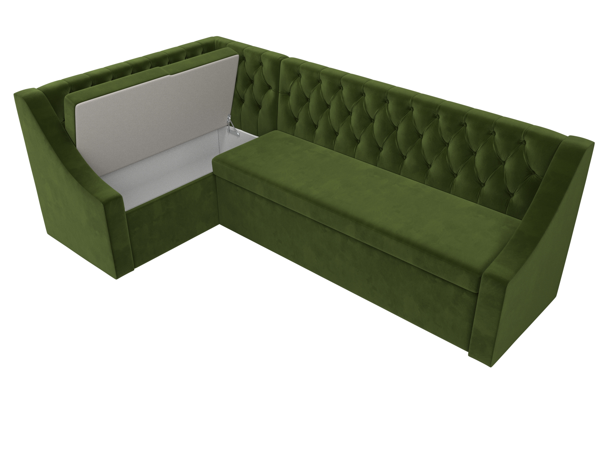Кухонный угловой диван Мерлин левый угол (Зеленый)