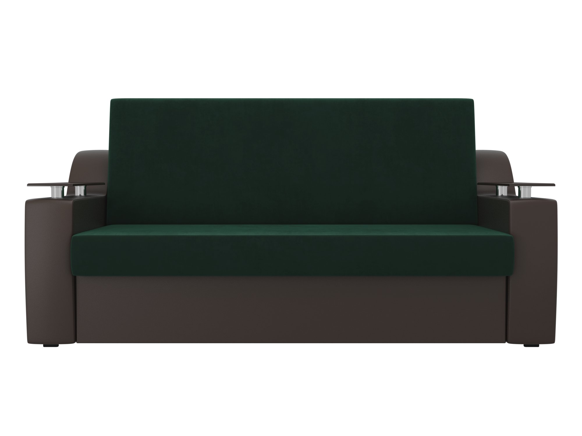 Прямой диван аккордеон Сенатор 100 (Зеленый\Коричневый)