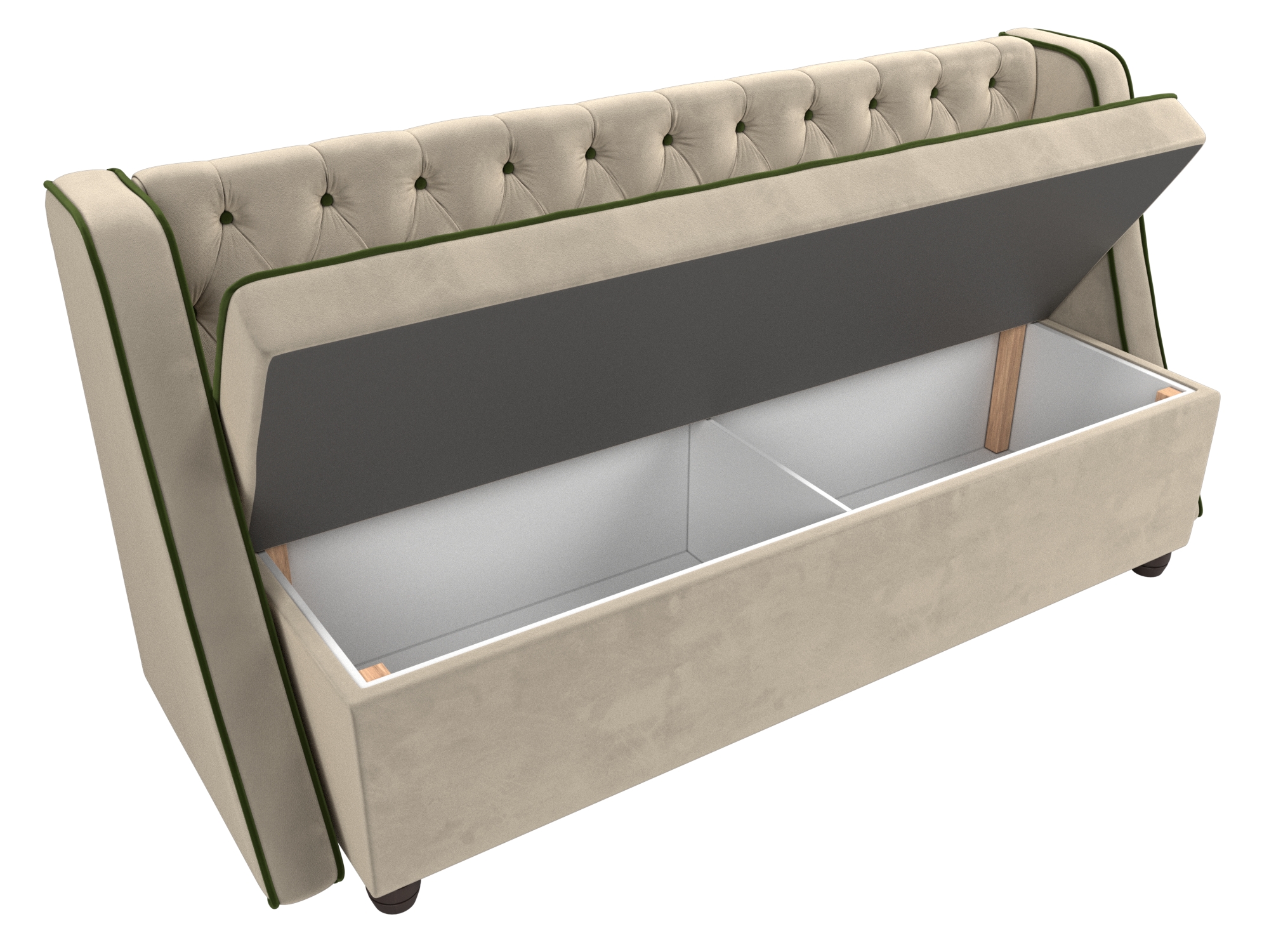 Кухонный прямой диван Лофт (Бежевый\Зеленый)