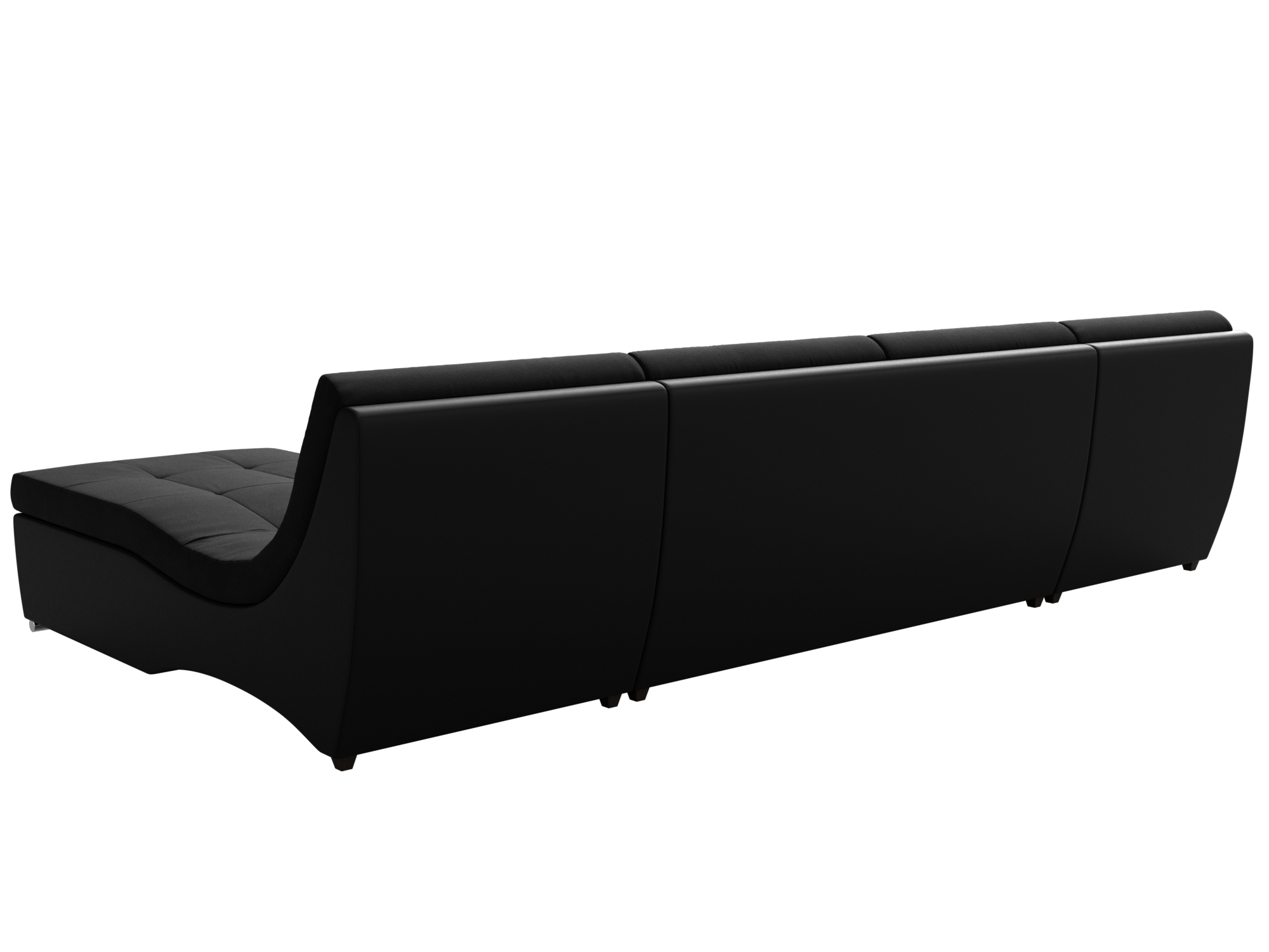 П-образный модульный диван Монреаль (Черный\Черный)